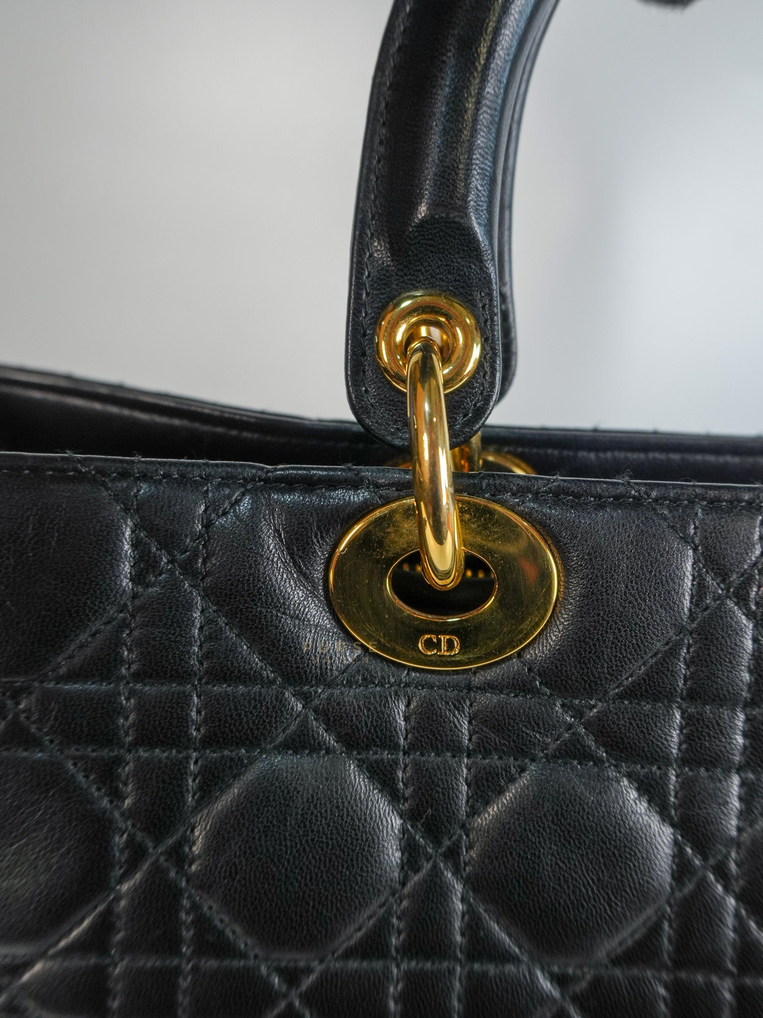 Lady Dior Large in Black Cannage Lambskin Leather | Purse Maison Luxury Bags Shop