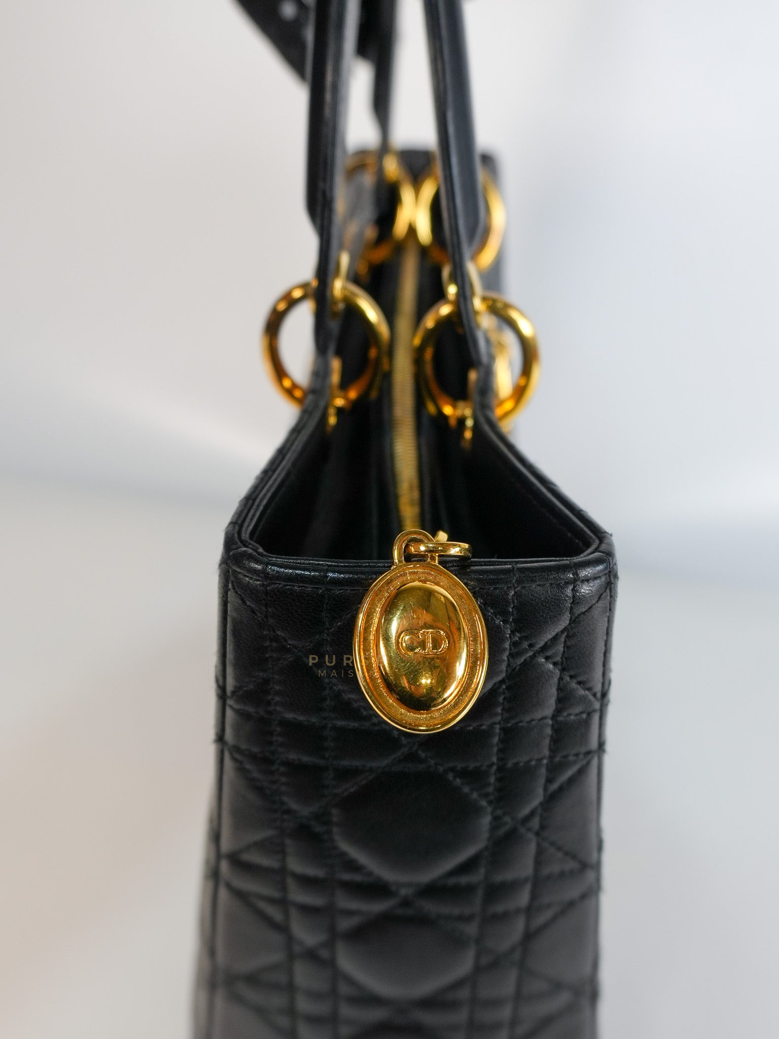 Lady Dior Large in Black Cannage Lambskin Leather | Purse Maison Luxury Bags Shop
