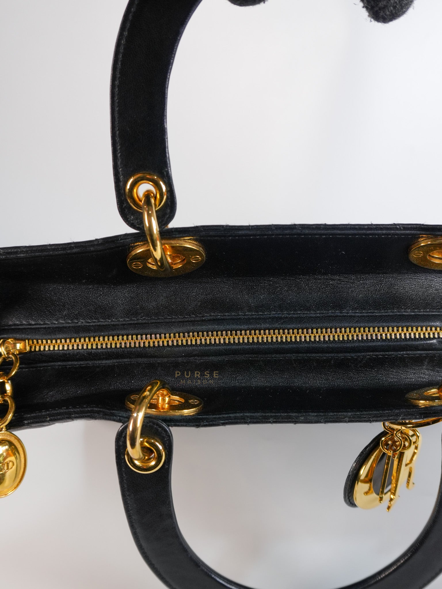 Lady Dior Large in Black Cannage Lambskin Leather | Purse Maison Luxury Bags Shop