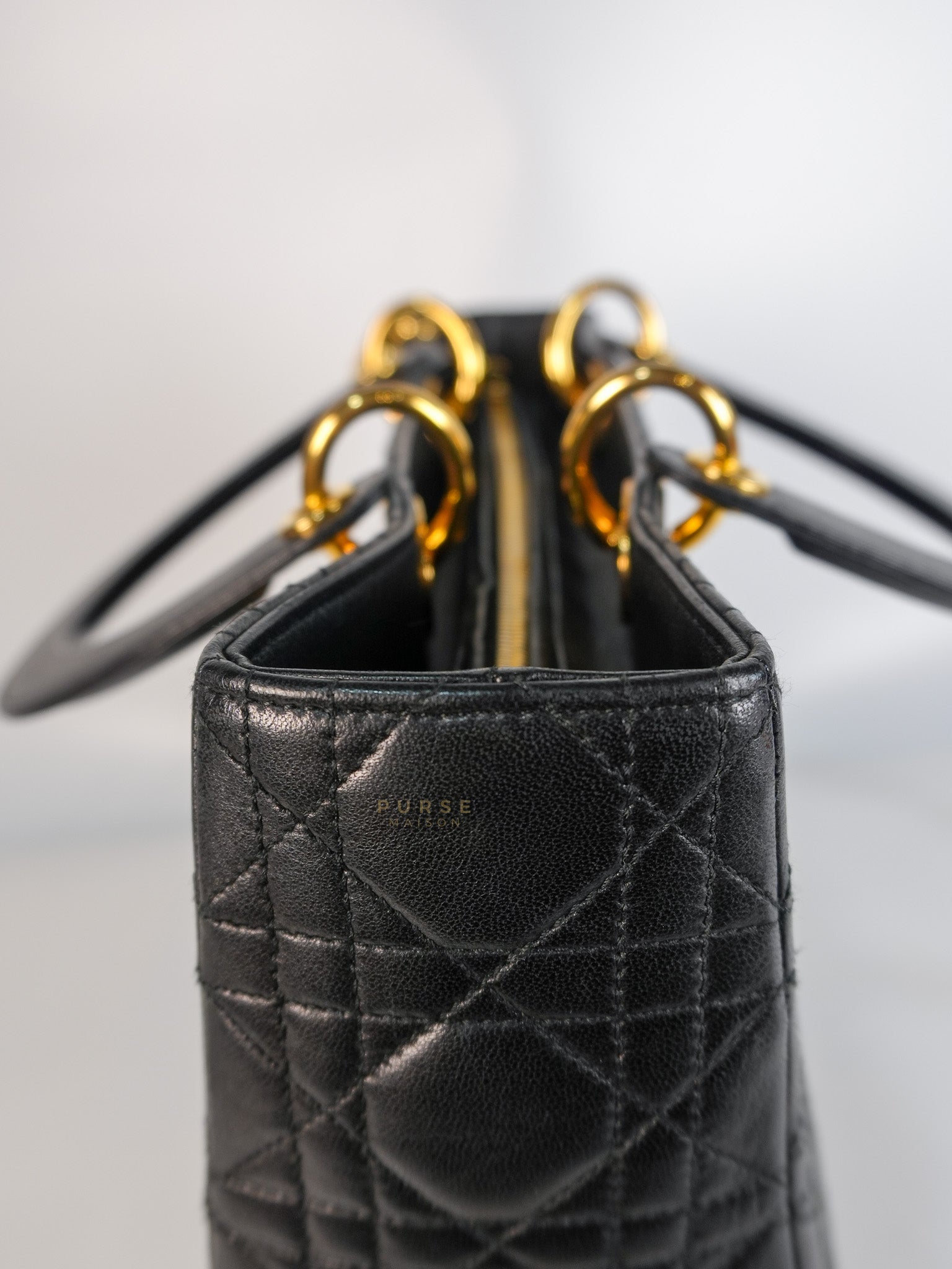 Lady Dior Large in Black Cannage Lambskin Leather | Purse Maison Luxury Bags Shop