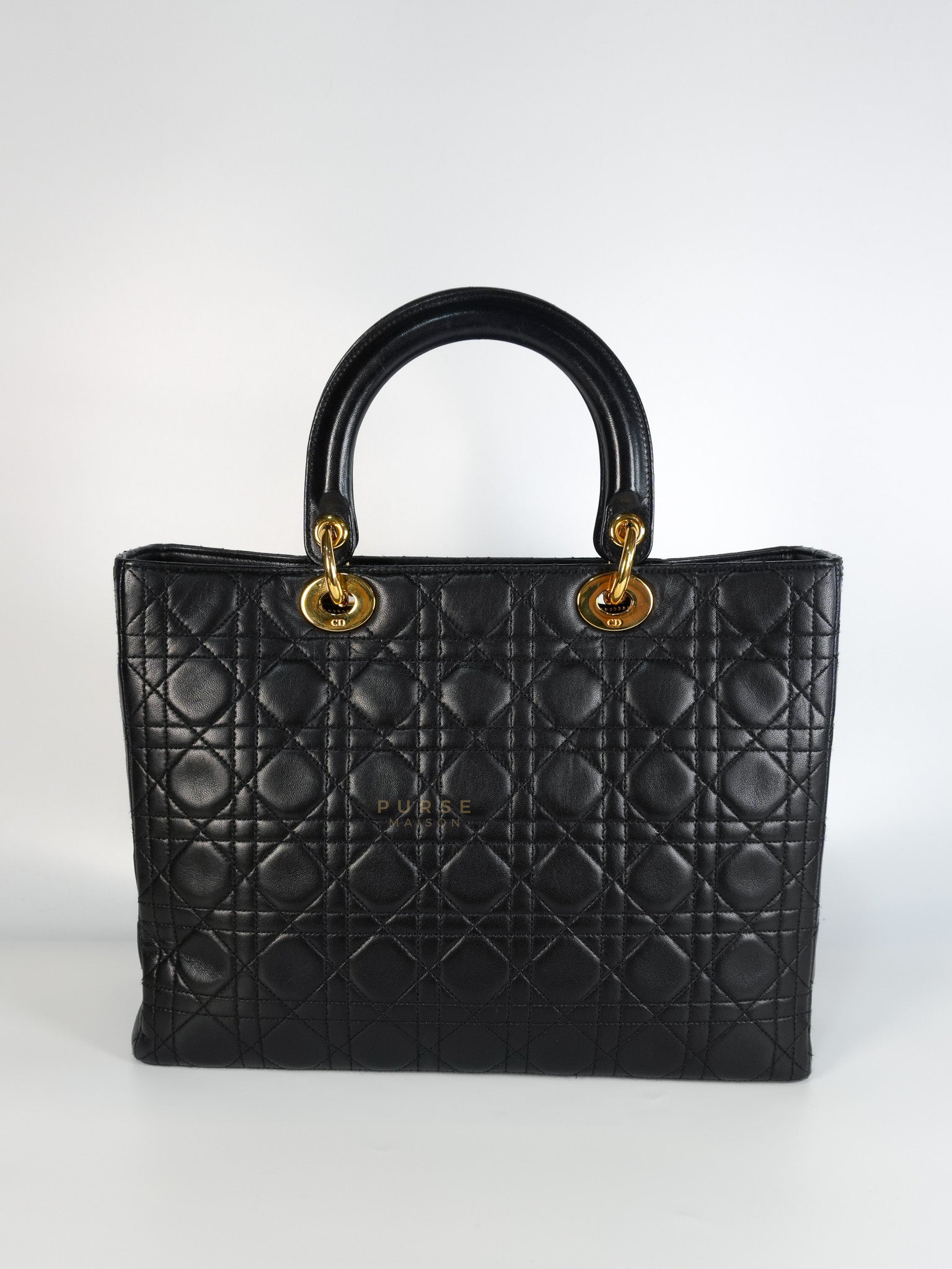 Lady Dior Large in Black Cannage Lambskin Leather | Purse Maison Luxury Bags Shop