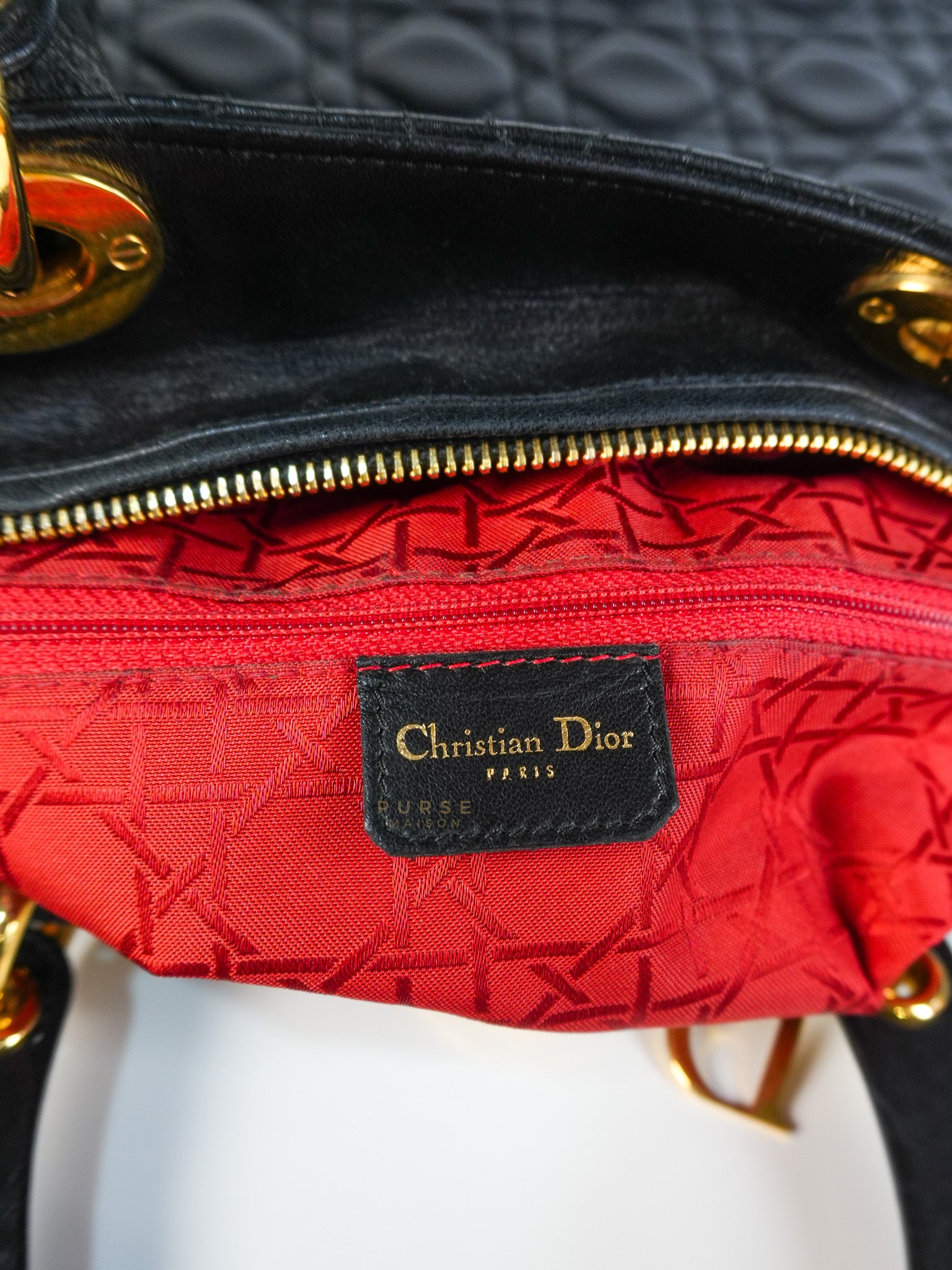 Lady Dior Large in Black Cannage Lambskin Leather | Purse Maison Luxury Bags Shop