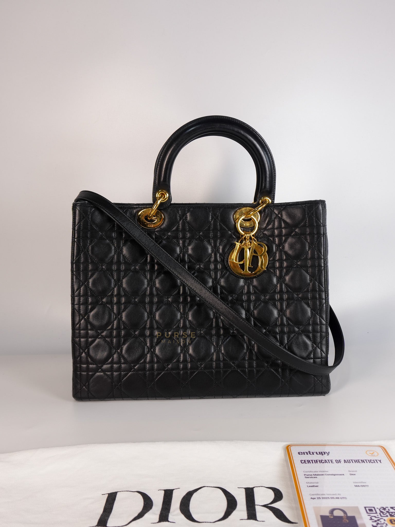Lady Dior Large in Black Cannage Lambskin Leather | Purse Maison Luxury Bags Shop