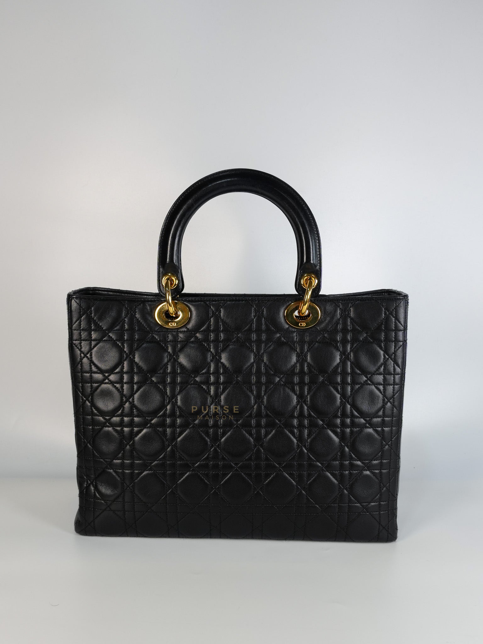 Lady Dior Large in Black Cannage Lambskin Leather | Purse Maison Luxury Bags Shop