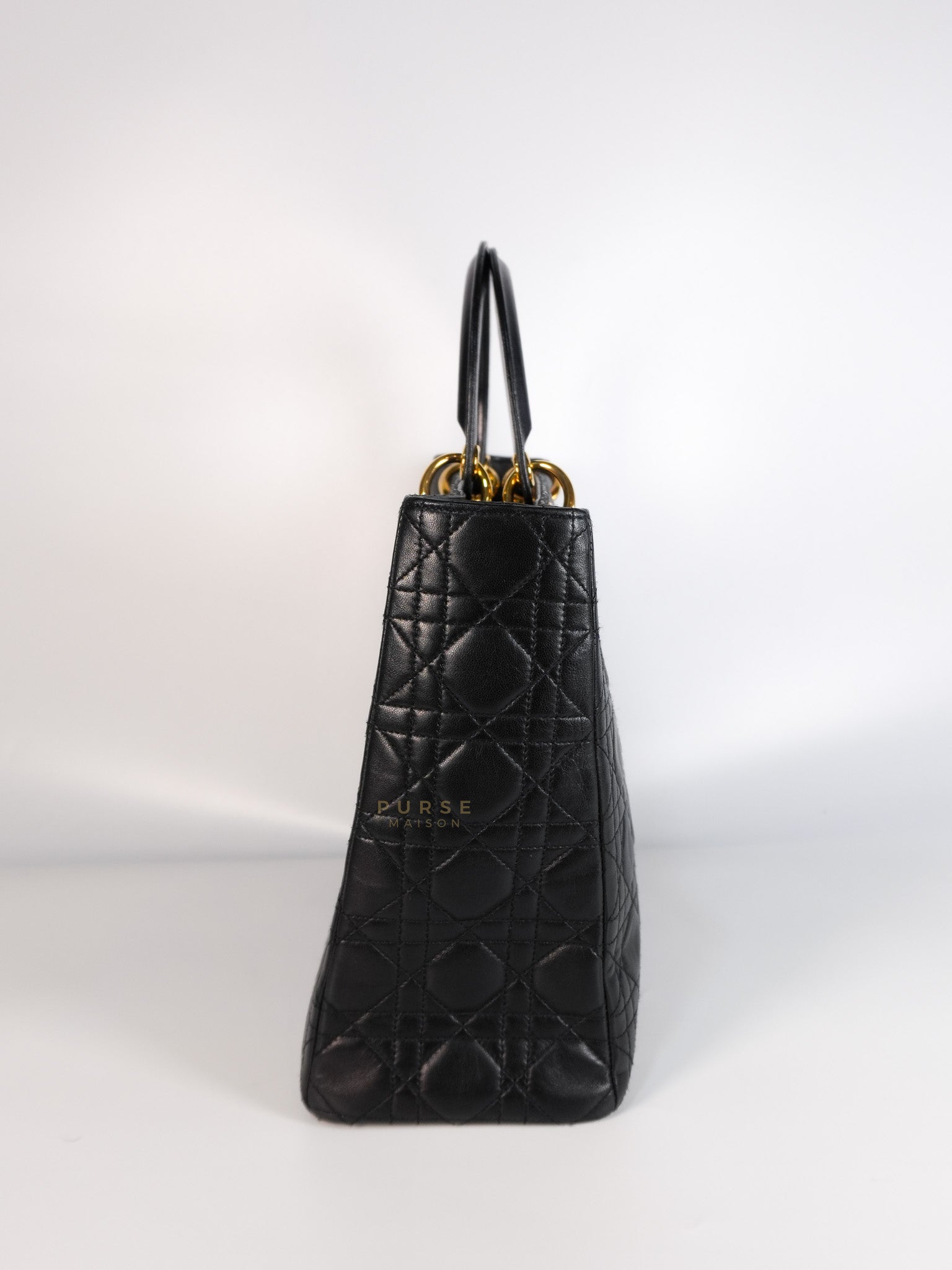 Lady Dior Large in Black Cannage Lambskin Leather | Purse Maison Luxury Bags Shop