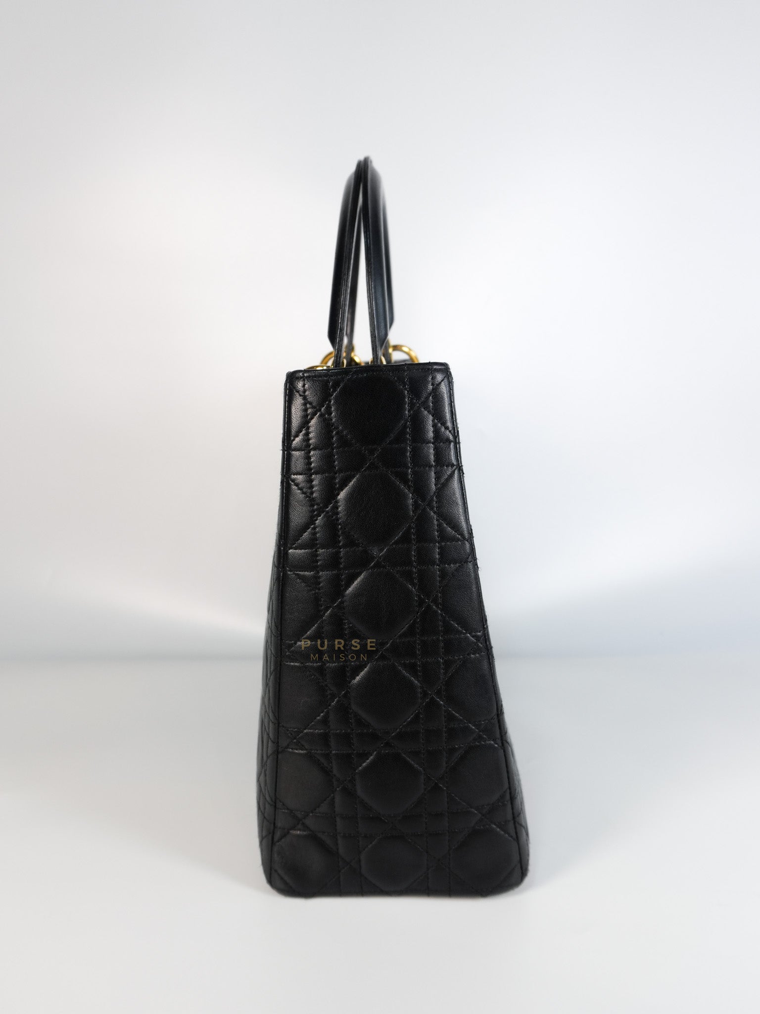 Lady Dior Large in Black Cannage Lambskin Leather | Purse Maison Luxury Bags Shop