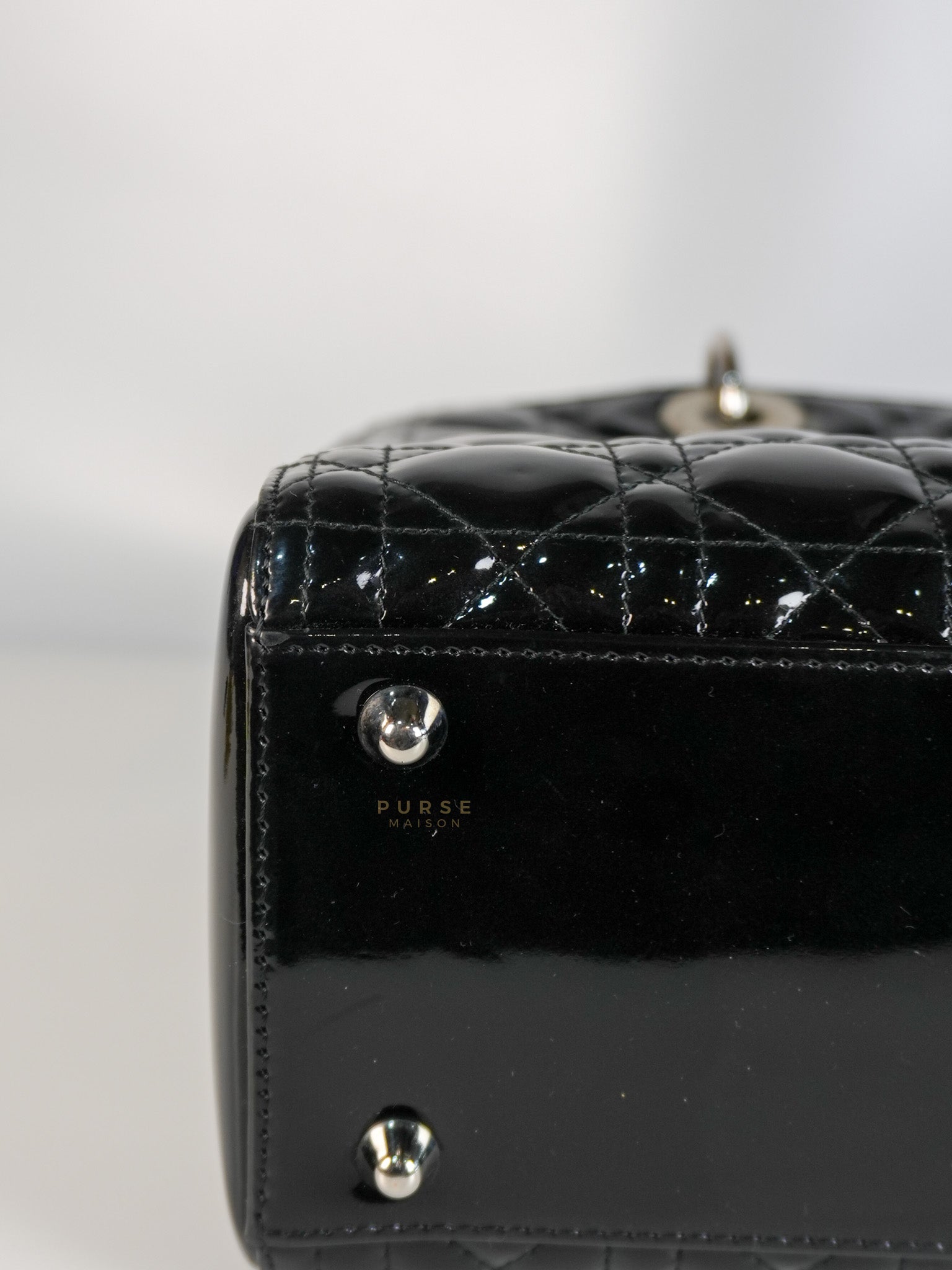 Lady Dior Large in Black Patent Leather | Purse Maison Luxury Bags Shop