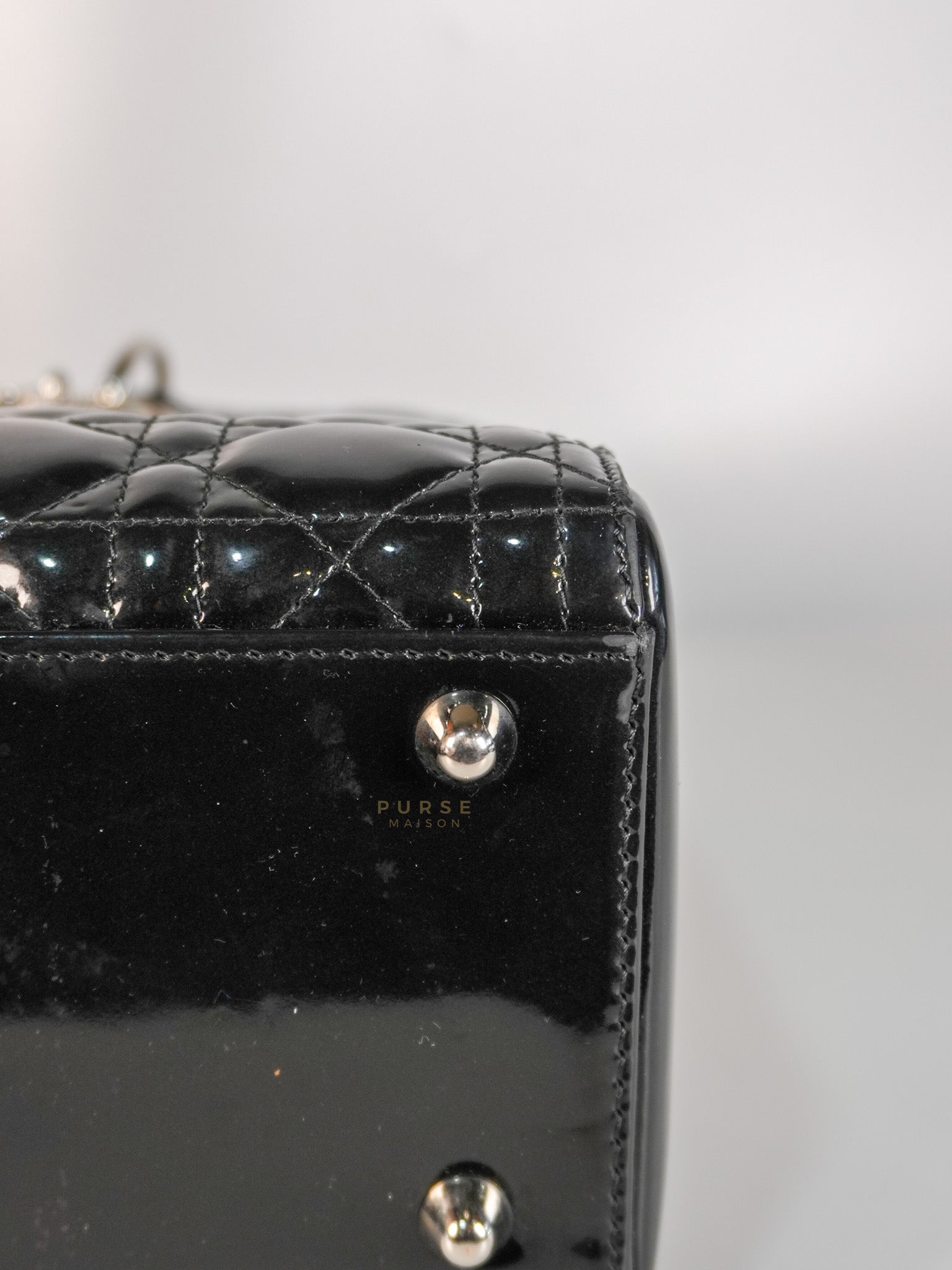 Lady Dior Large in Black Patent Leather | Purse Maison Luxury Bags Shop