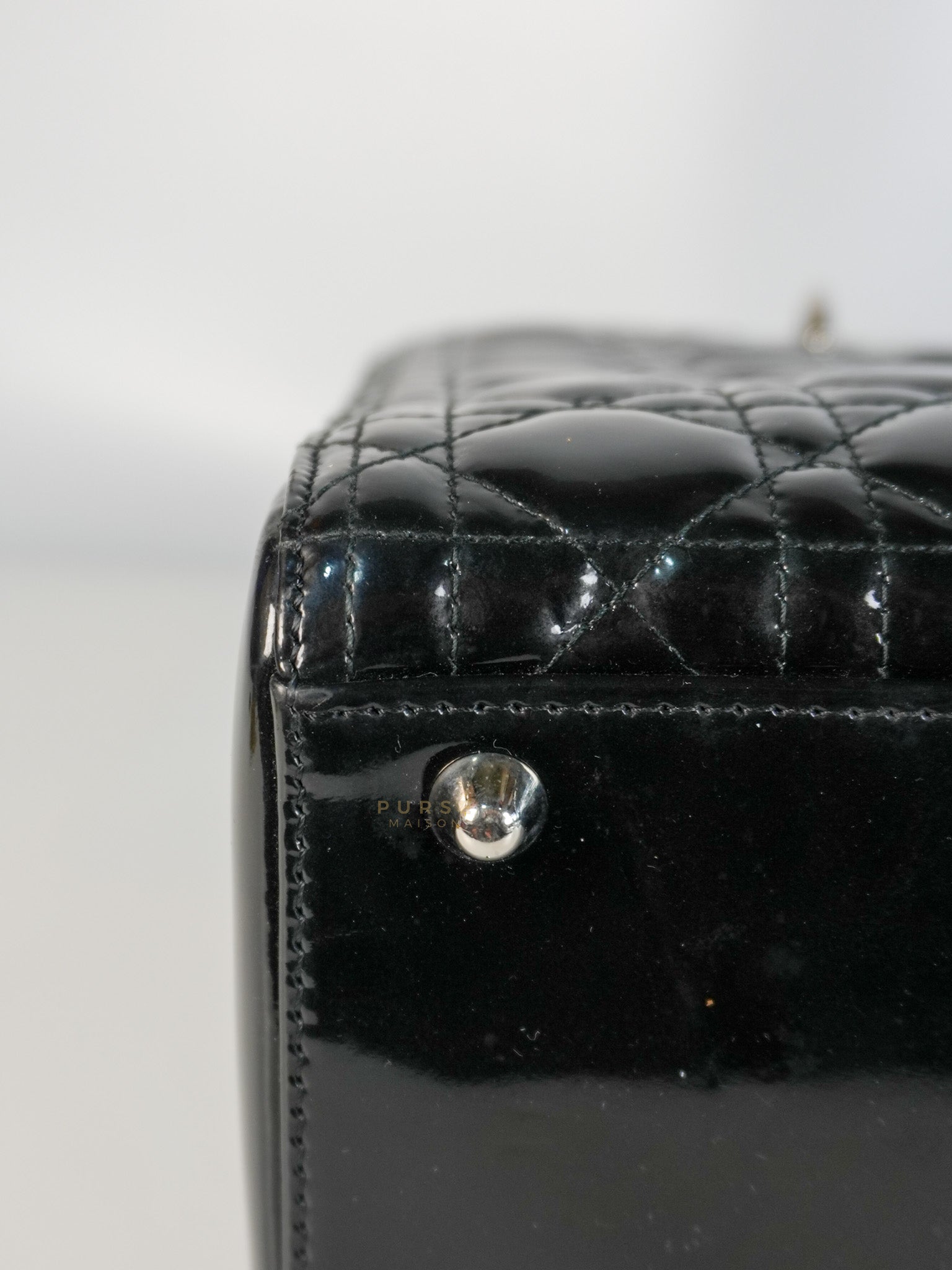 Lady Dior Large in Black Patent Leather | Purse Maison Luxury Bags Shop