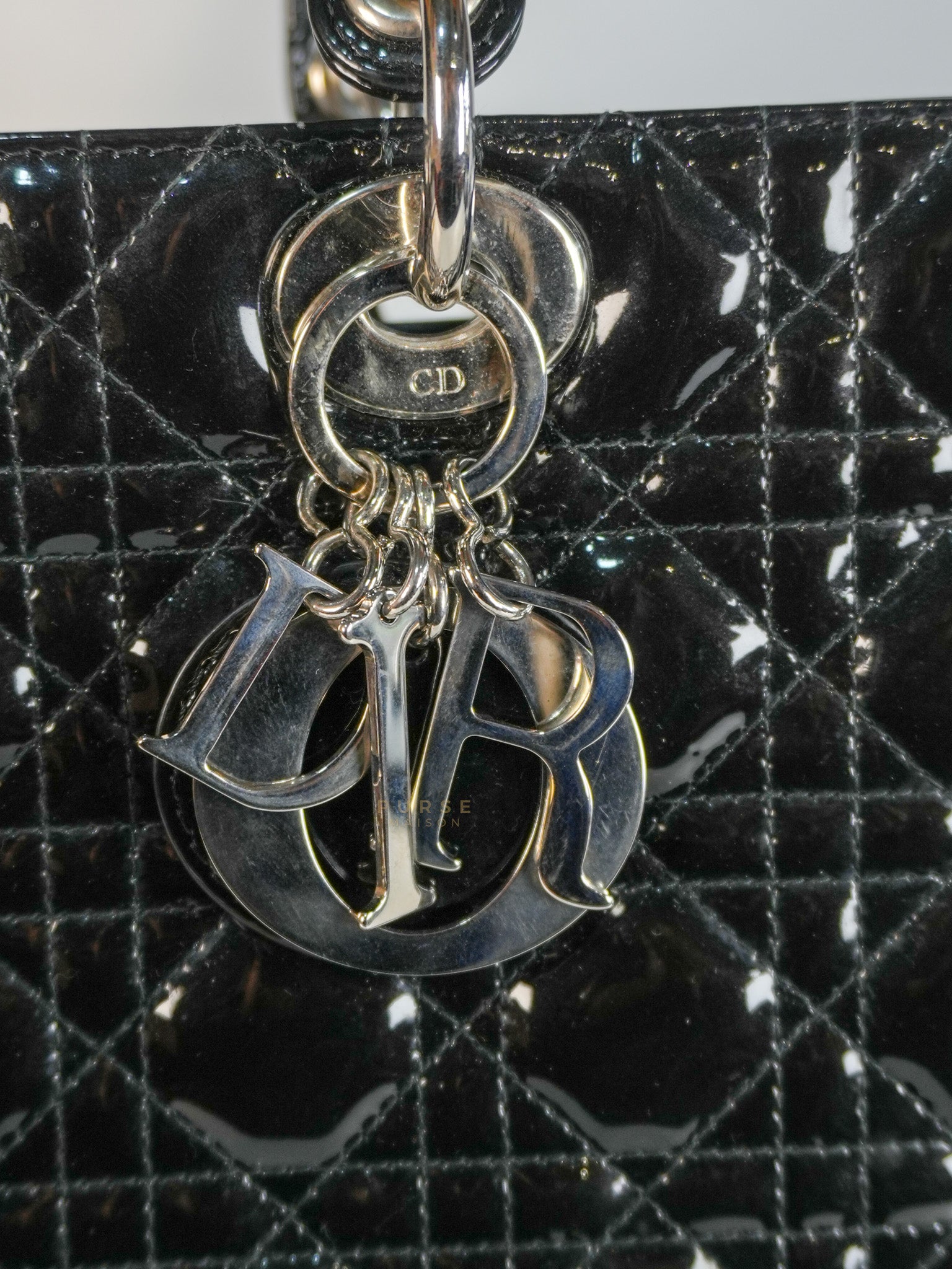 Lady Dior Large in Black Patent Leather | Purse Maison Luxury Bags Shop