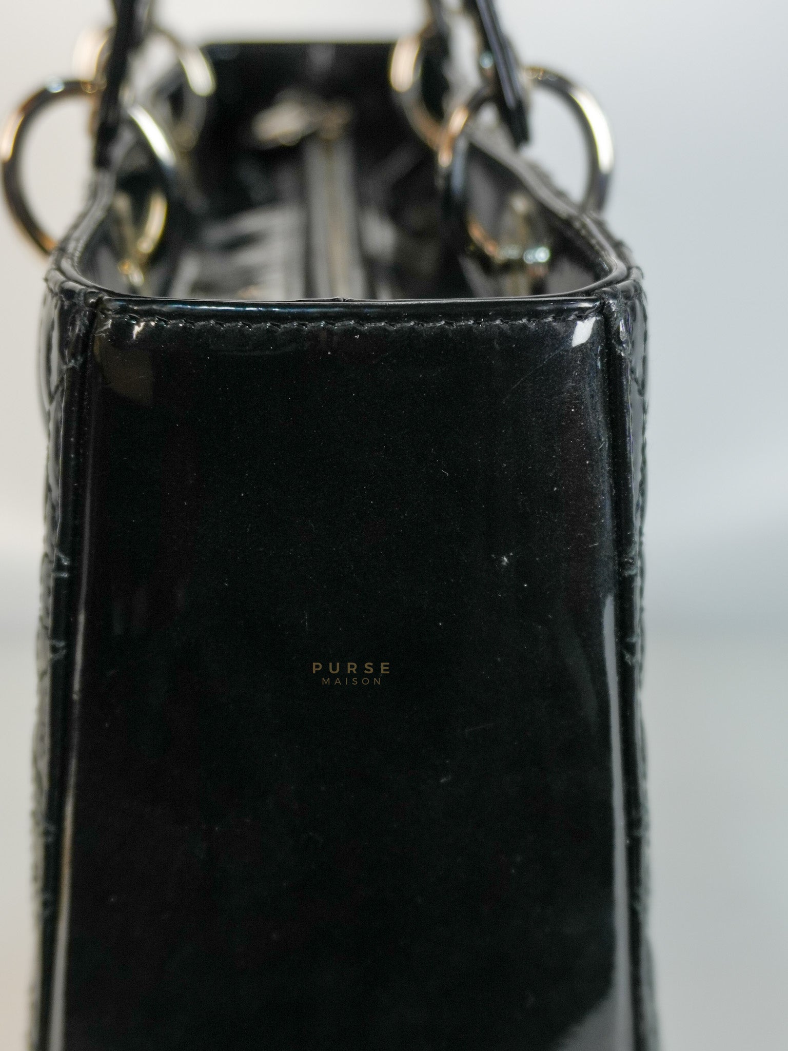 Lady Dior Large in Black Patent Leather | Purse Maison Luxury Bags Shop