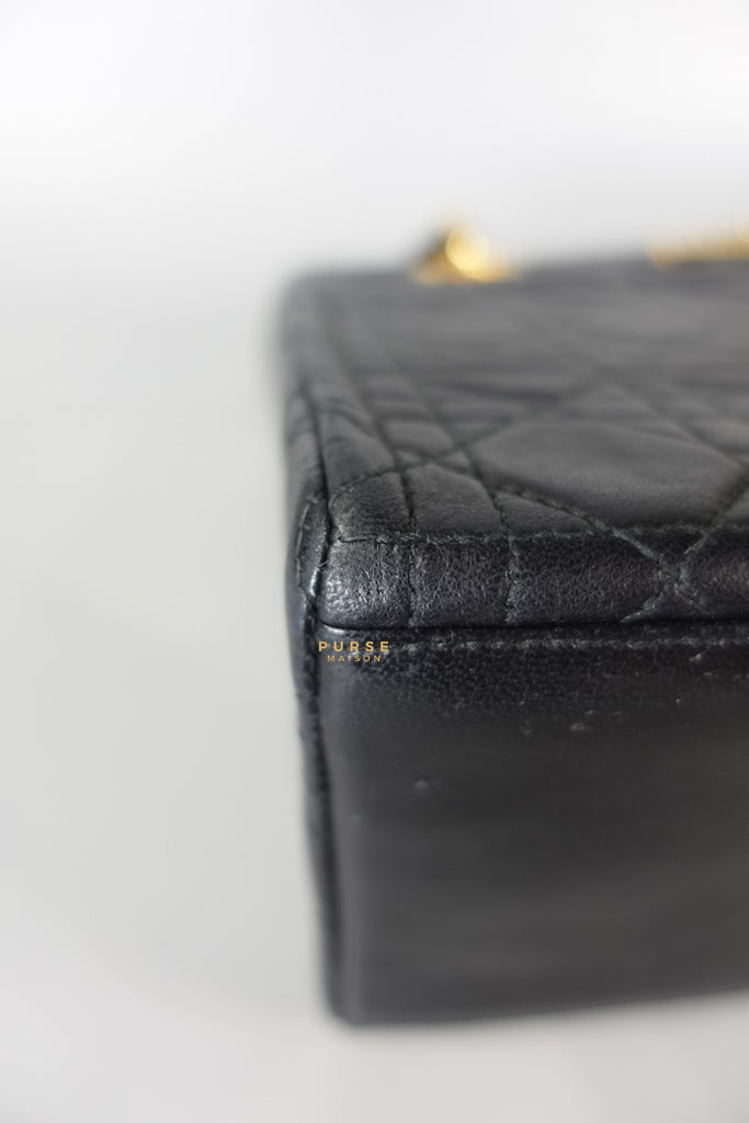 Lady Dior Medium Cannage Black Lambskin Hand Bag | Purse Maison Luxury Bags Shop