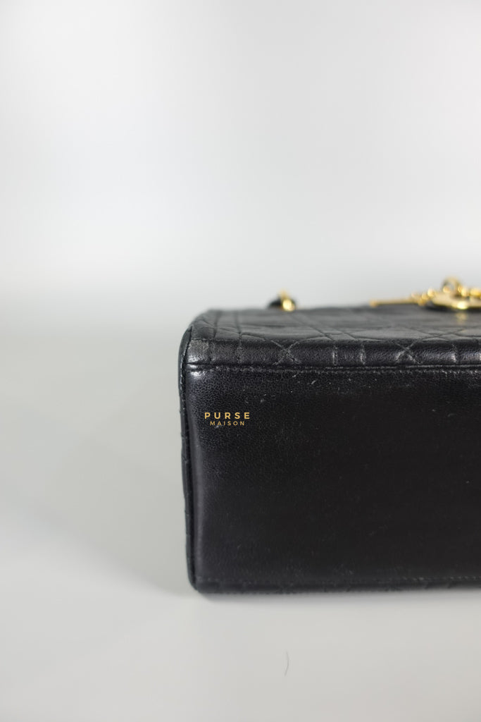 Lady Dior Medium Cannage Black Lambskin Hand Bag | Purse Maison Luxury Bags Shop