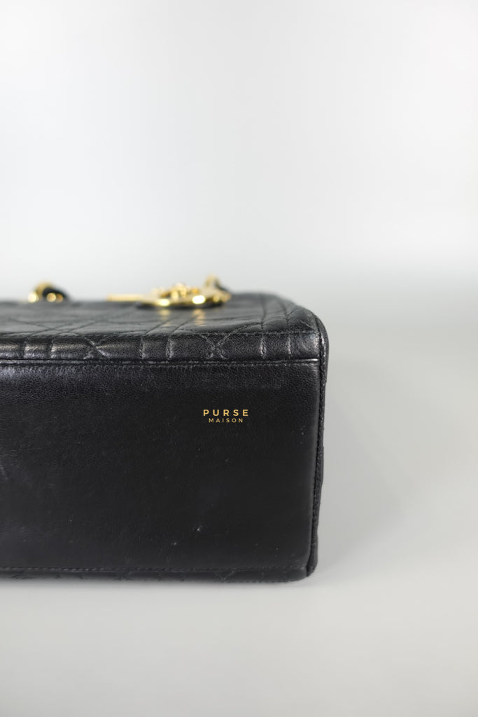 Lady Dior Medium Cannage Black Lambskin Hand Bag | Purse Maison Luxury Bags Shop