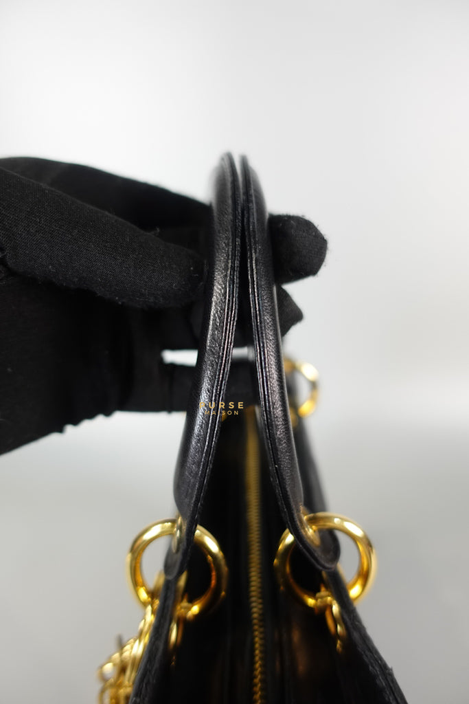 Lady Dior Medium Cannage Black Lambskin Hand Bag | Purse Maison Luxury Bags Shop