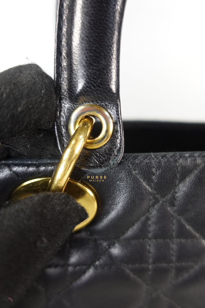 Lady Dior Medium Cannage Black Lambskin Hand Bag | Purse Maison Luxury Bags Shop