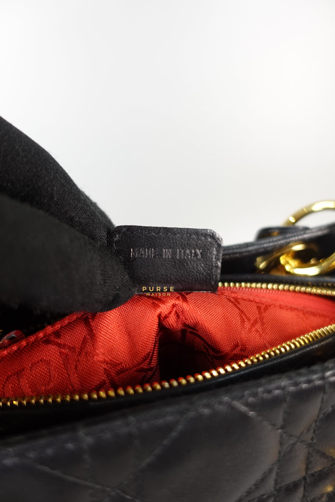 Lady Dior Medium Cannage Black Lambskin Hand Bag | Purse Maison Luxury Bags Shop