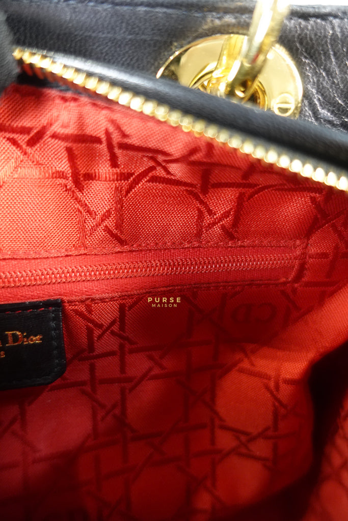 Lady Dior Medium Cannage Black Lambskin Hand Bag | Purse Maison Luxury Bags Shop