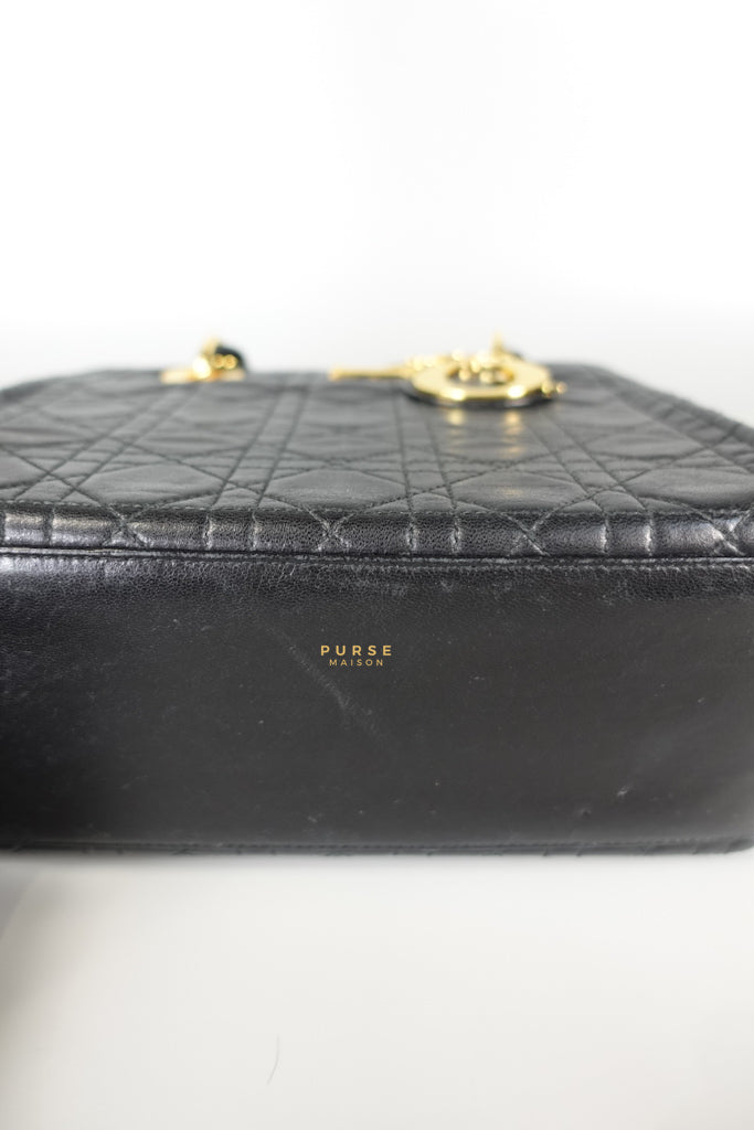 Lady Dior Medium Cannage Black Lambskin Hand Bag | Purse Maison Luxury Bags Shop