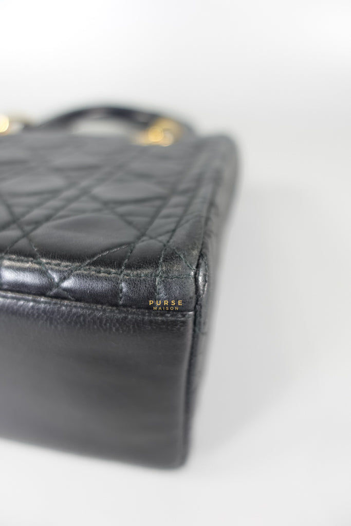 Lady Dior Medium Cannage Black Lambskin Hand Bag | Purse Maison Luxury Bags Shop