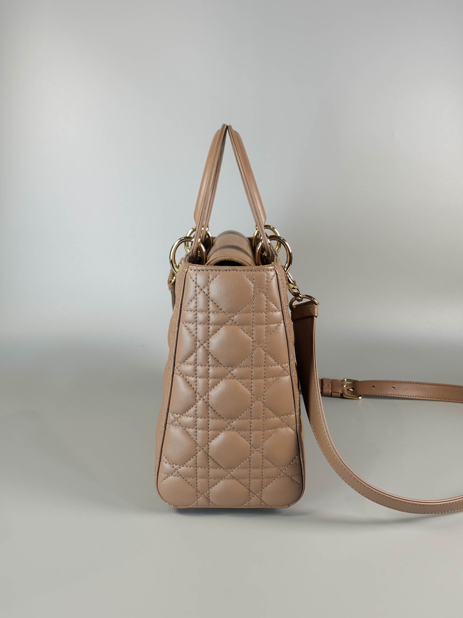 Lady Dior Medium Cannage Quilt Lambskin Hand Bag (Blush Pink) | Purse Maison Luxury Bags Shop