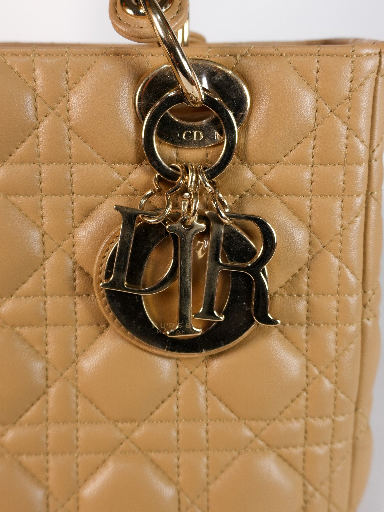 Lady Dior Medium in Biscuit Lambskin Leather | Purse Maison Luxury Bags Shop