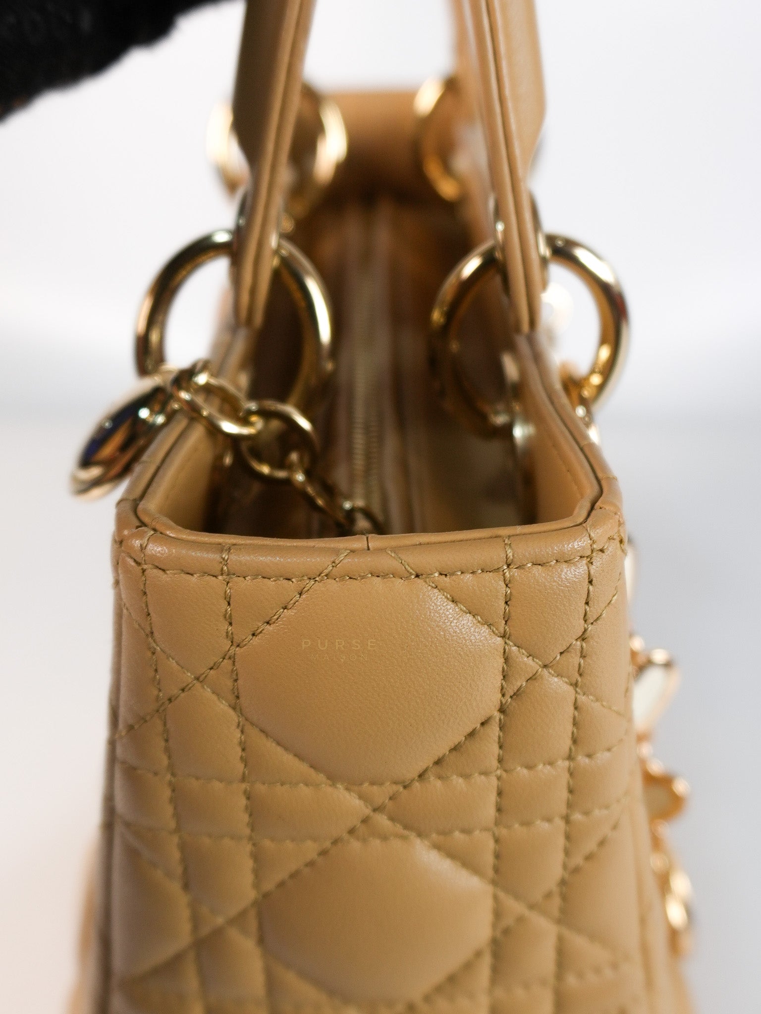 Lady Dior Medium in Biscuit Lambskin Leather | Purse Maison Luxury Bags Shop