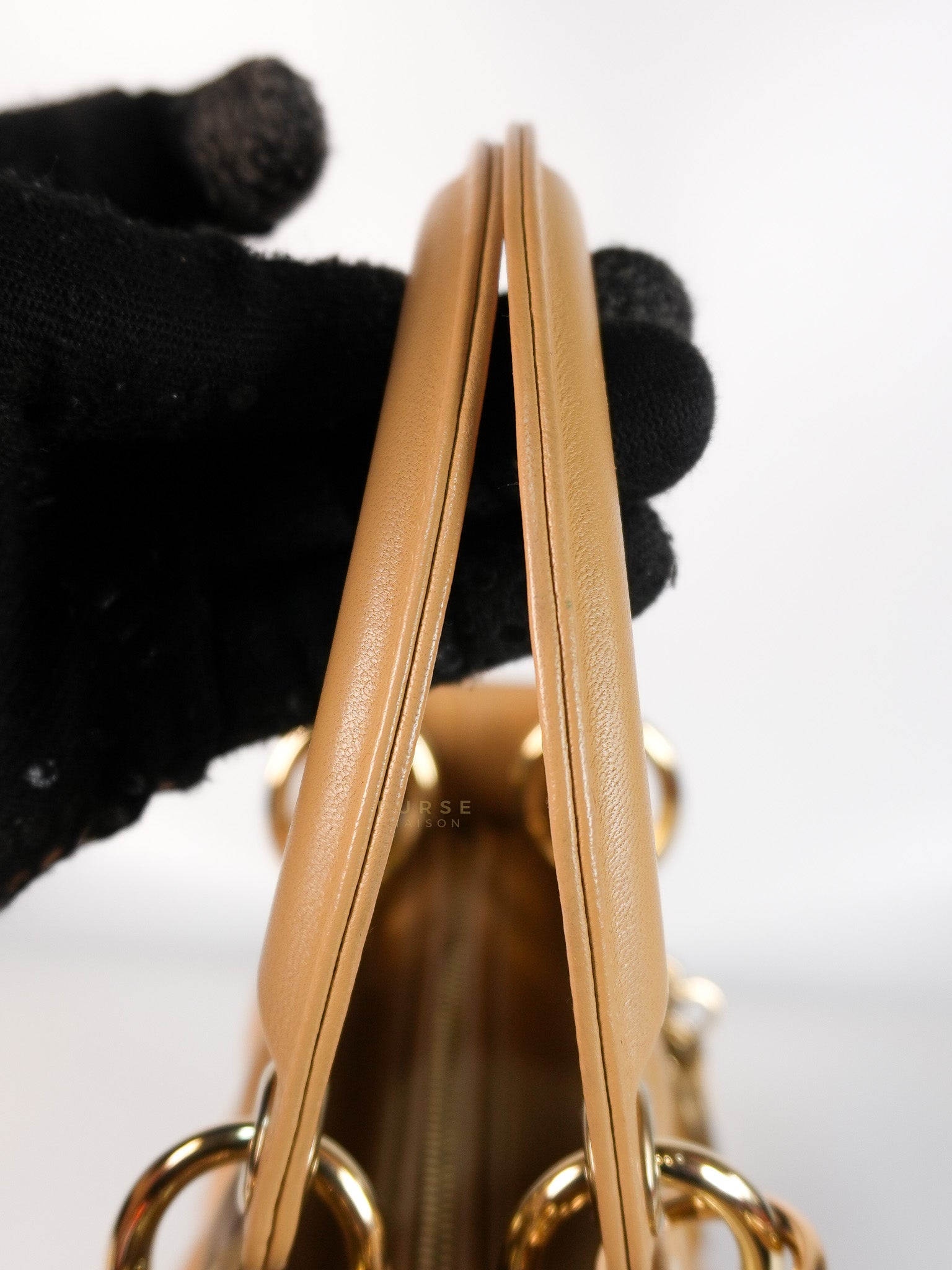 Lady Dior Medium in Biscuit Lambskin Leather | Purse Maison Luxury Bags Shop
