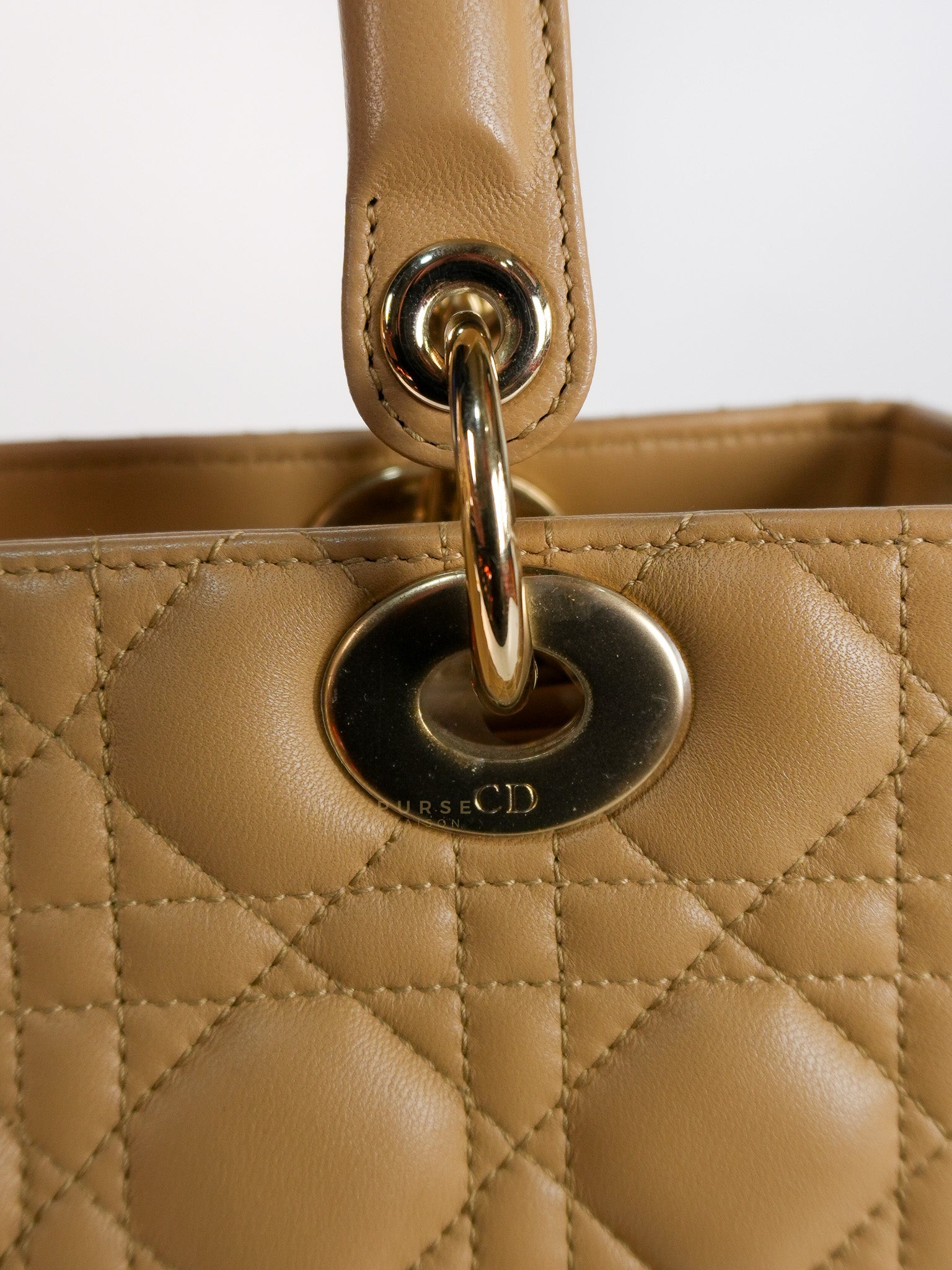 Lady Dior Medium in Biscuit Lambskin Leather | Purse Maison Luxury Bags Shop