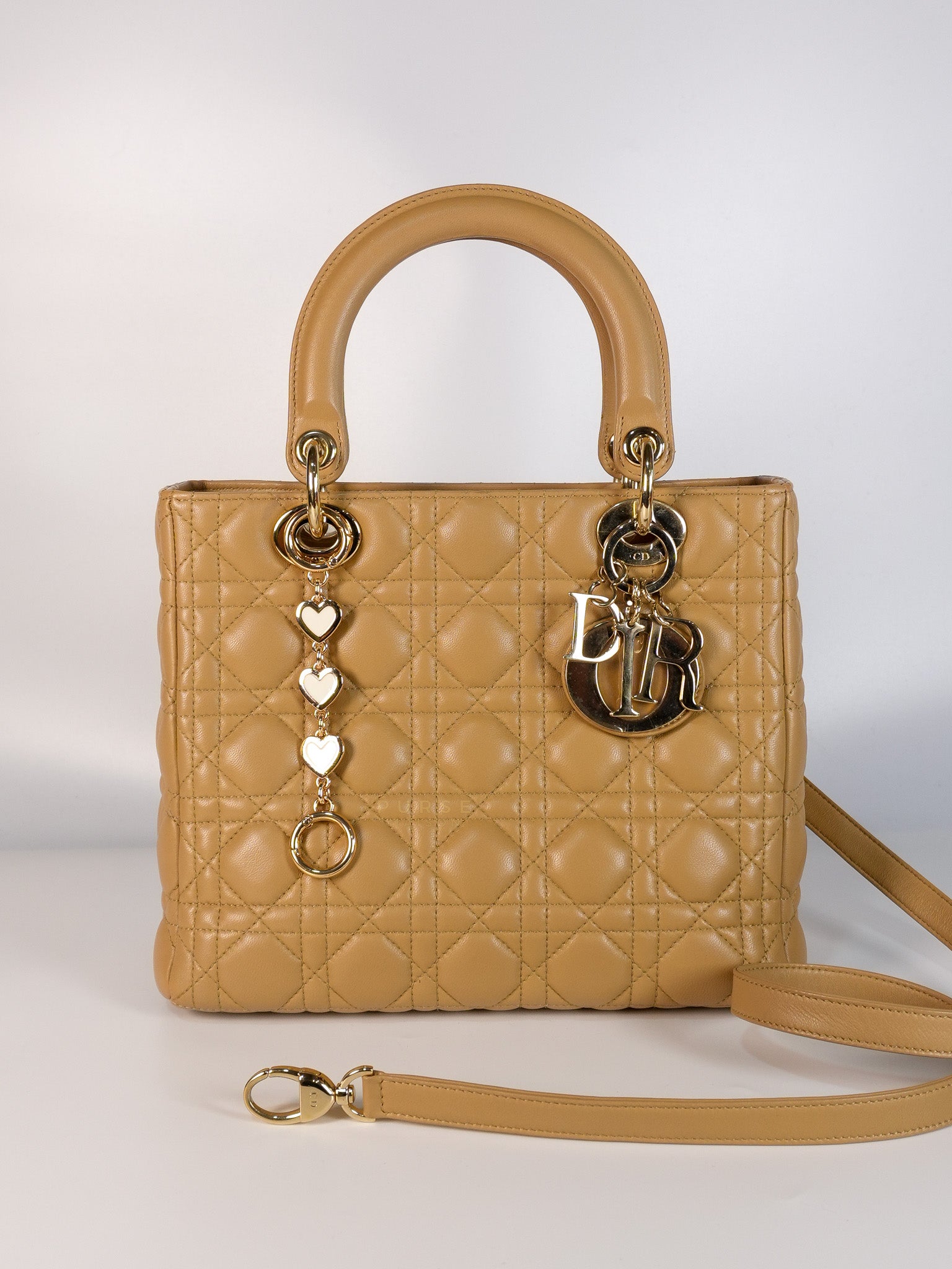 Lady Dior Medium in Biscuit Lambskin Leather | Purse Maison Luxury Bags Shop