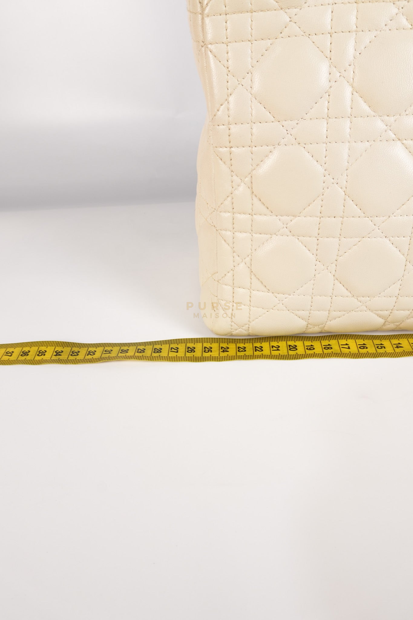 Lady Dior Medium in Cream Cannage Lambskin Leather and Gold Hardware | Purse Maison Luxury Bags Shop