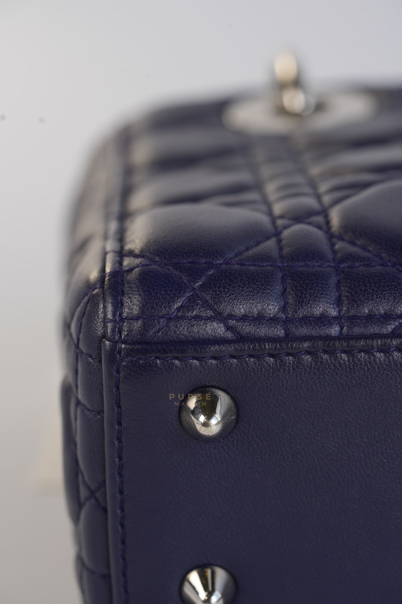 Lady Dior Medium in Navy Blue Cannage Lambskin Leather | Purse Maison Luxury Bags Shop