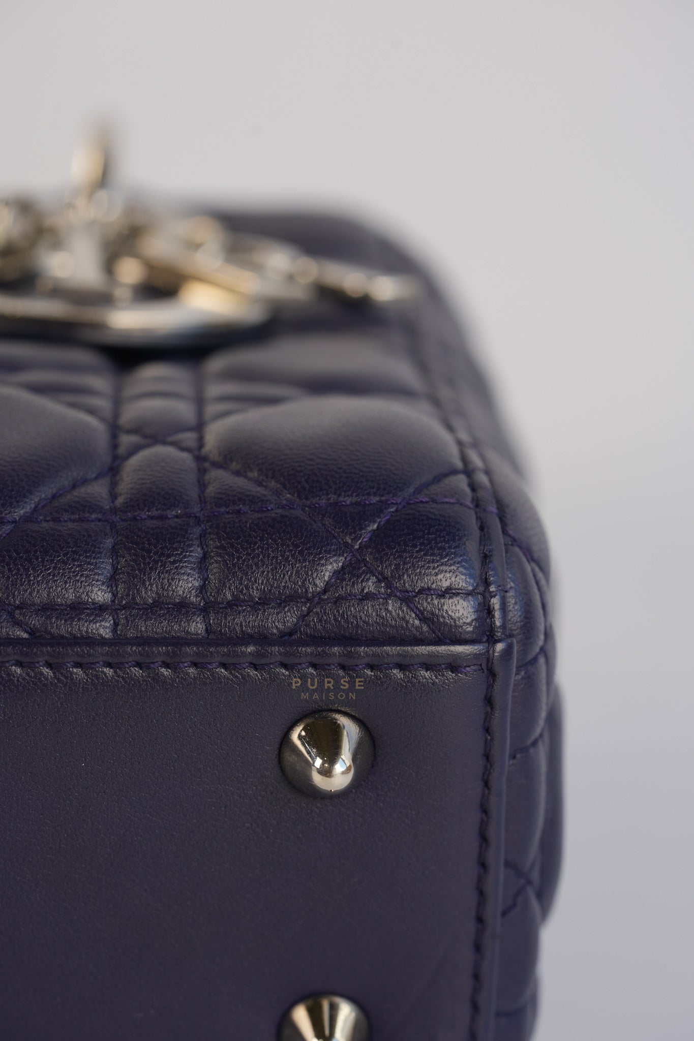 Lady Dior Medium in Navy Blue Cannage Lambskin Leather | Purse Maison Luxury Bags Shop