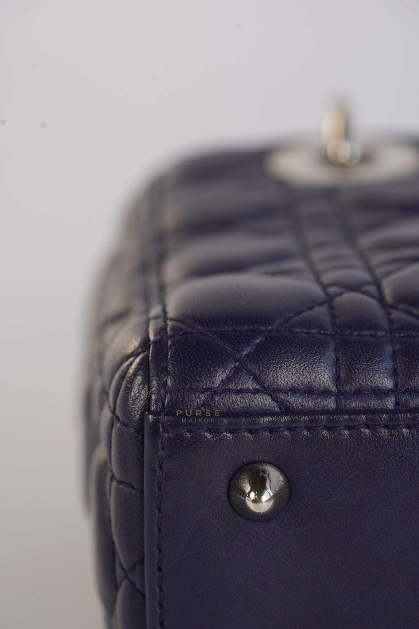Lady Dior Medium in Navy Blue Cannage Lambskin Leather | Purse Maison Luxury Bags Shop