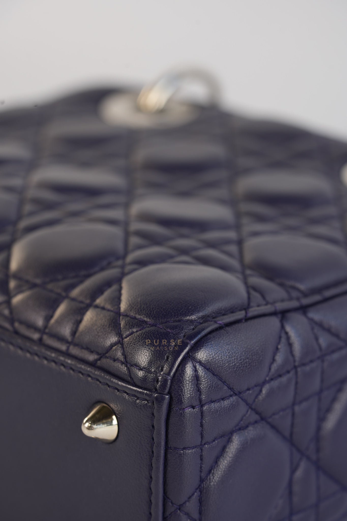 Lady Dior Medium in Navy Blue Cannage Lambskin Leather | Purse Maison Luxury Bags Shop