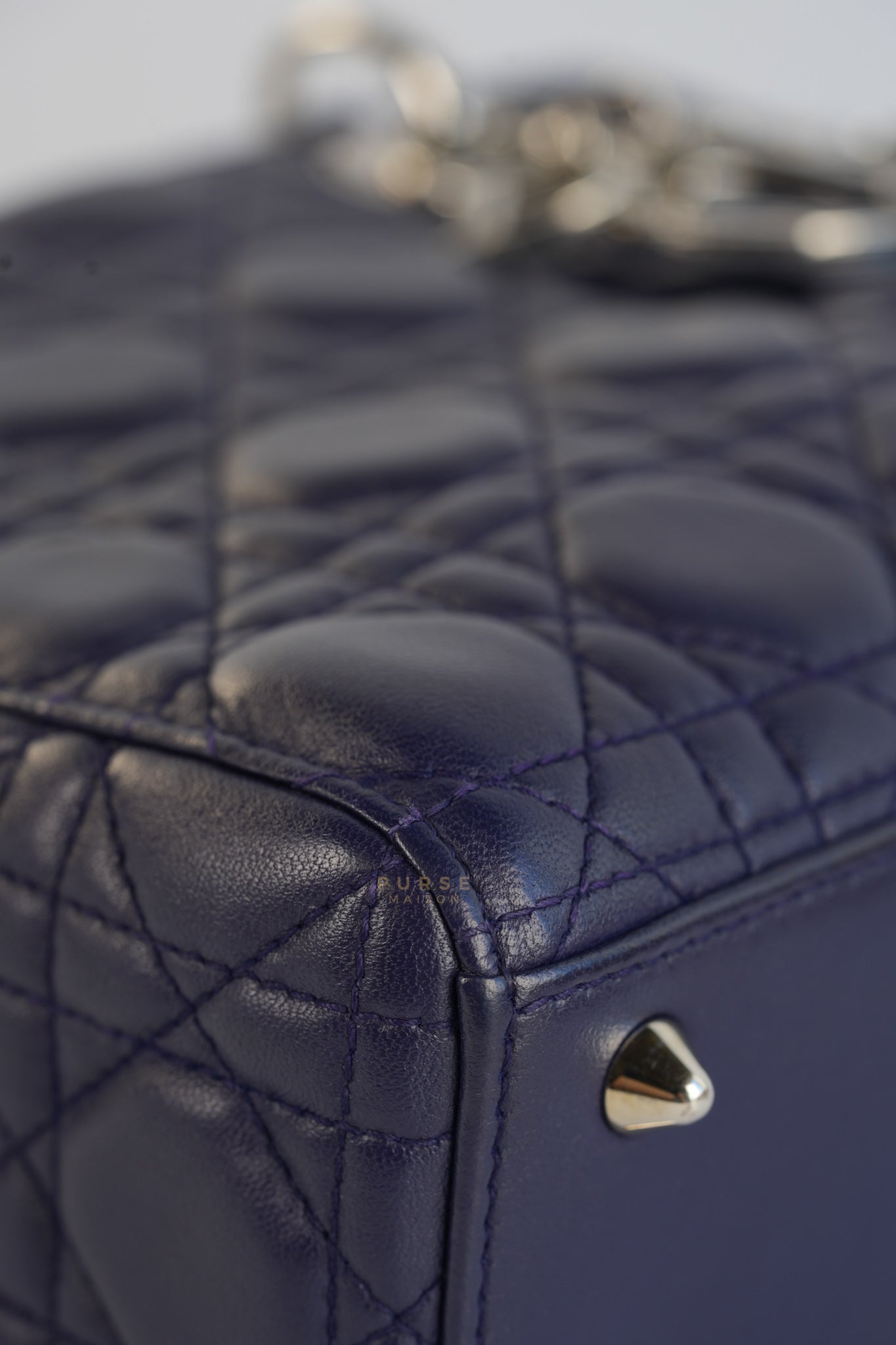 Lady Dior Medium in Navy Blue Cannage Lambskin Leather | Purse Maison Luxury Bags Shop
