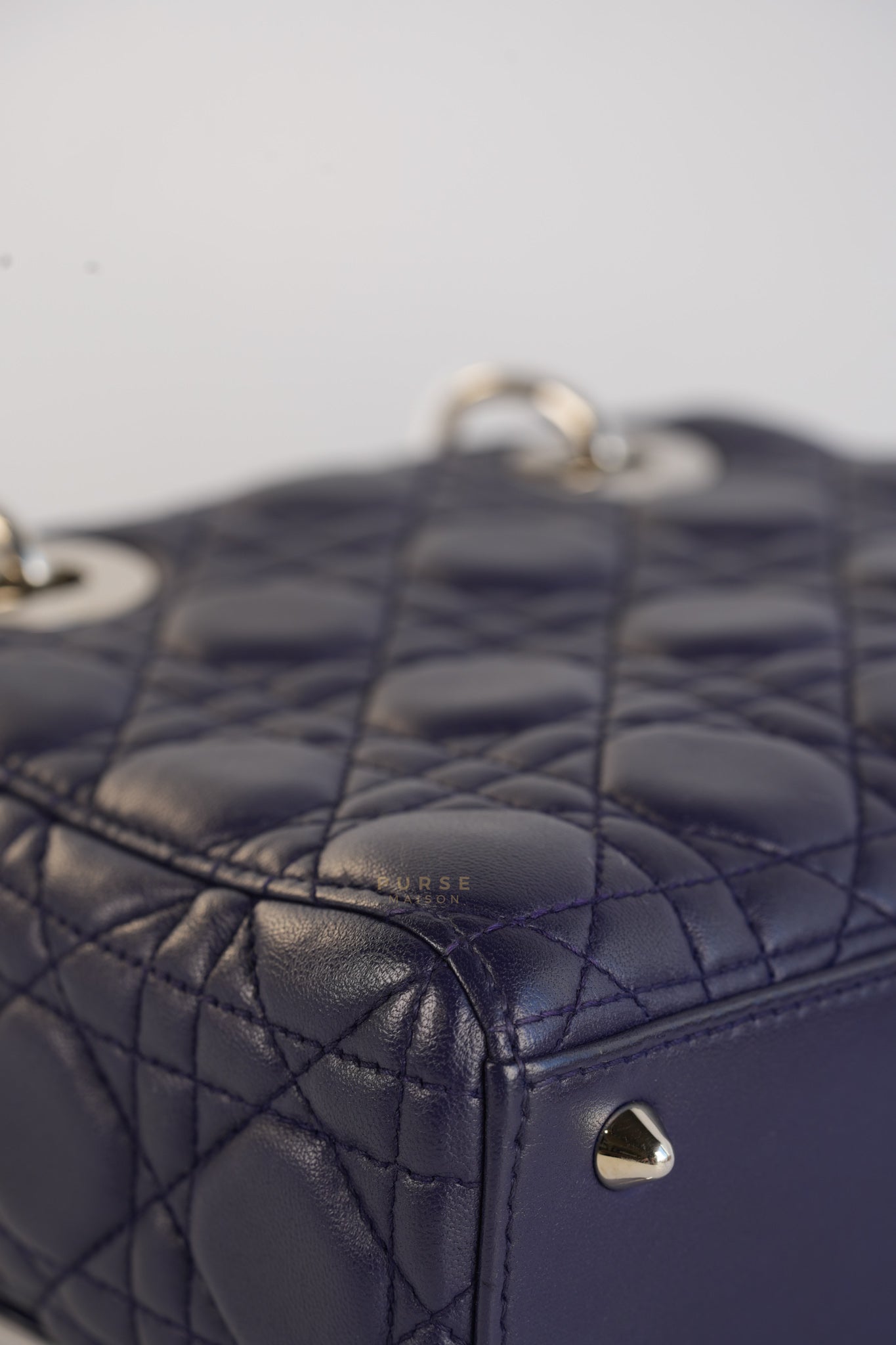 Lady Dior Medium in Navy Blue Cannage Lambskin Leather | Purse Maison Luxury Bags Shop
