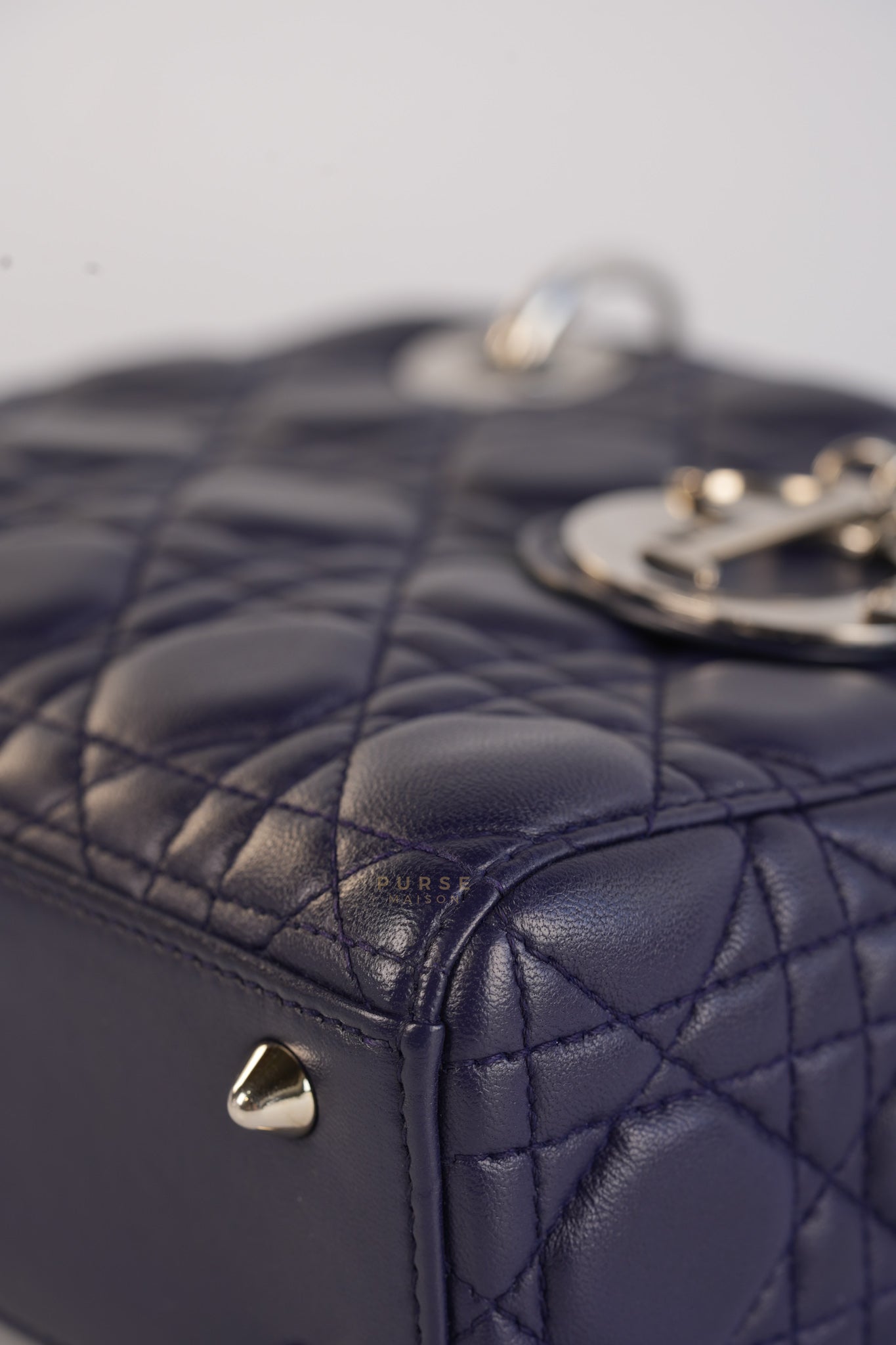 Lady Dior Medium in Navy Blue Cannage Lambskin Leather | Purse Maison Luxury Bags Shop