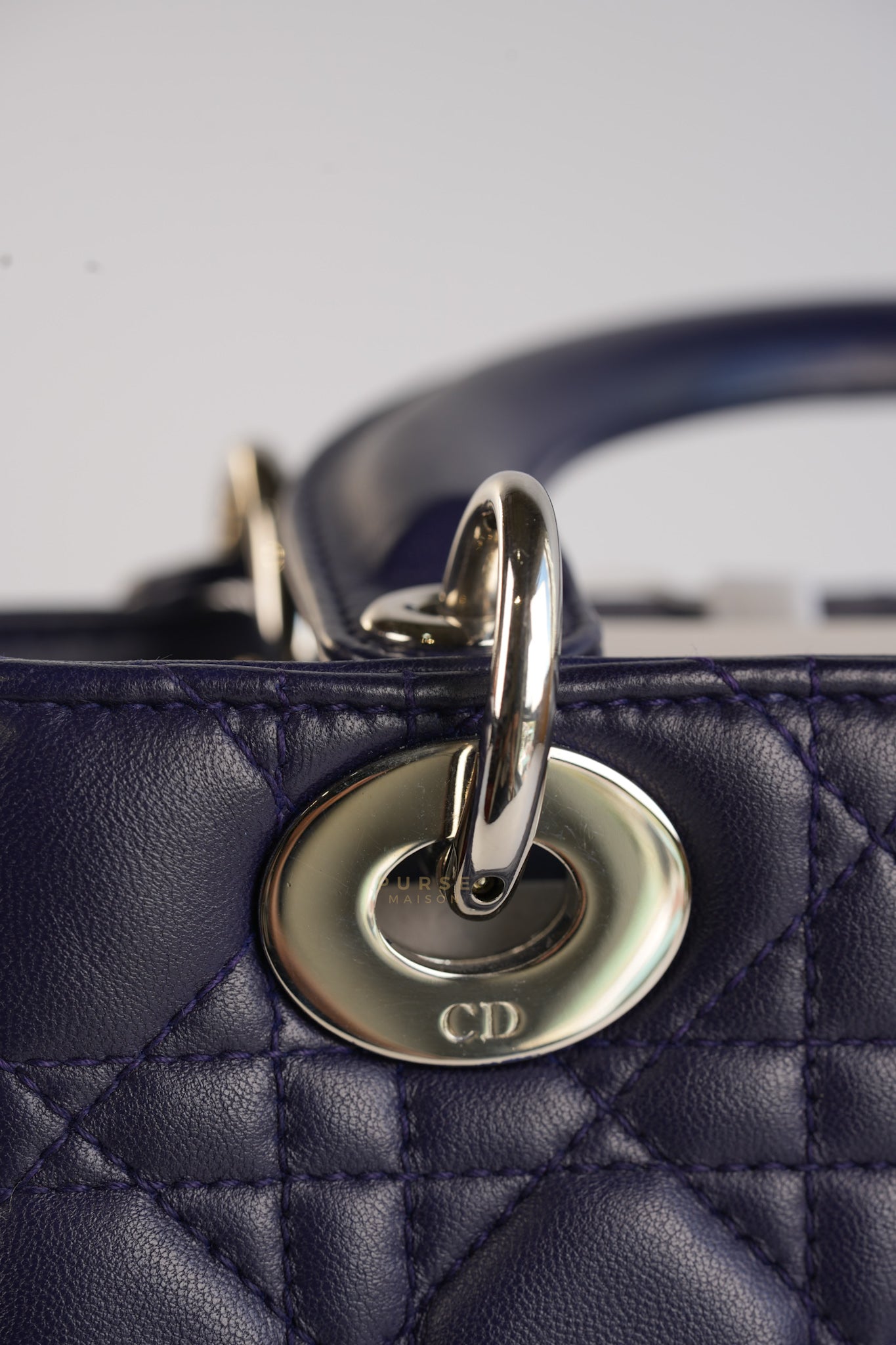 Lady Dior Medium in Navy Blue Cannage Lambskin Leather | Purse Maison Luxury Bags Shop