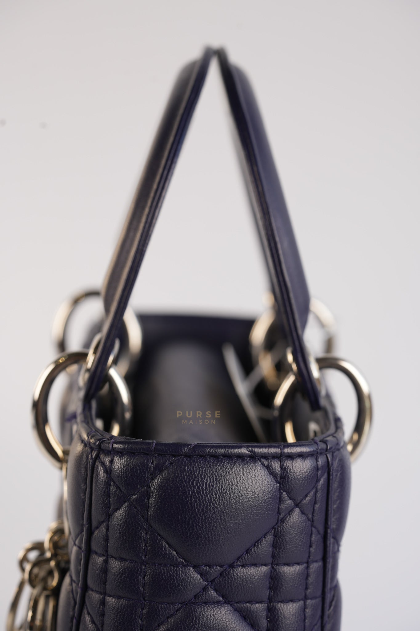 Lady Dior Medium in Navy Blue Cannage Lambskin Leather | Purse Maison Luxury Bags Shop