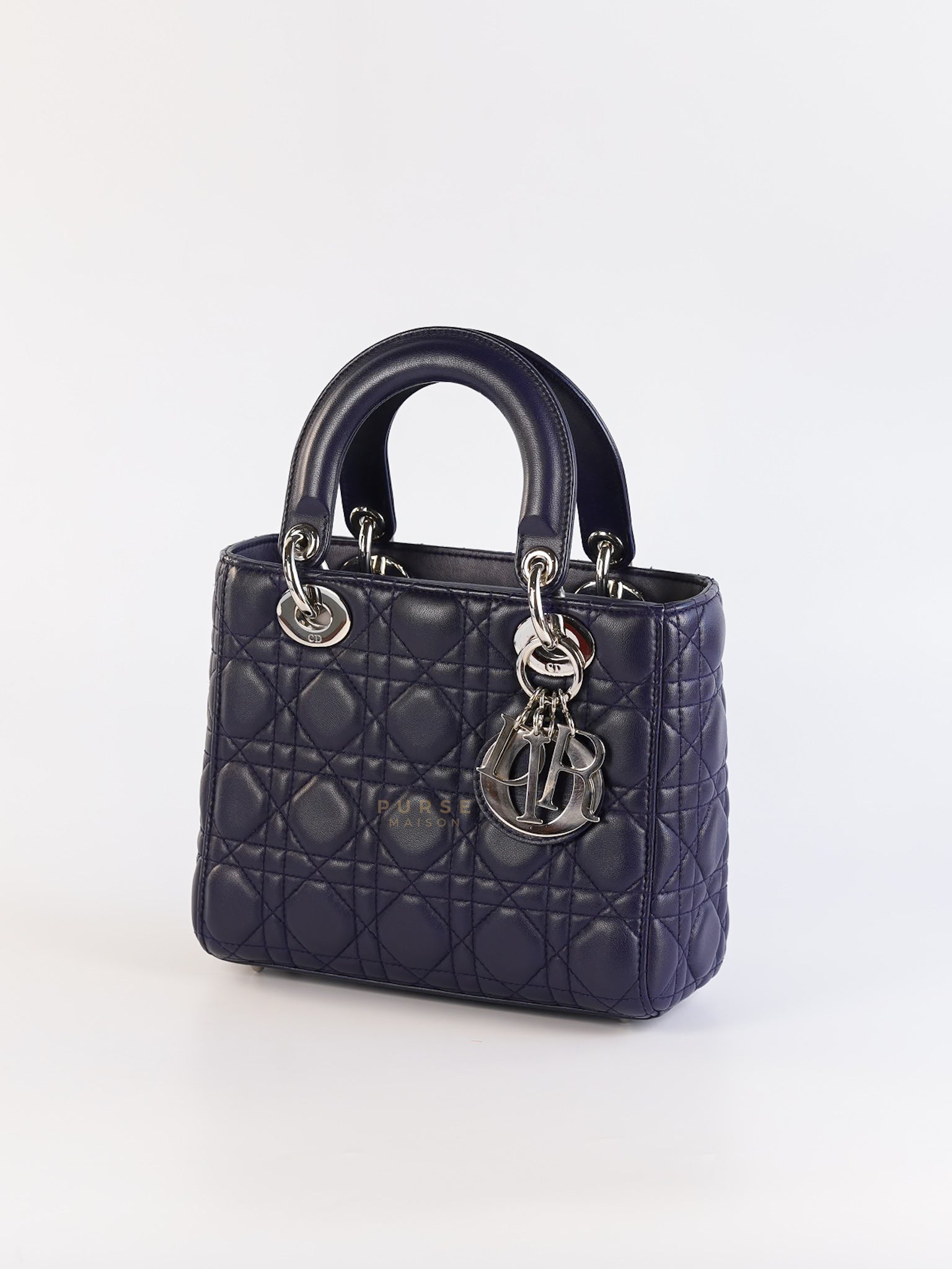 Lady Dior Medium in Navy Blue Cannage Lambskin Leather | Purse Maison Luxury Bags Shop