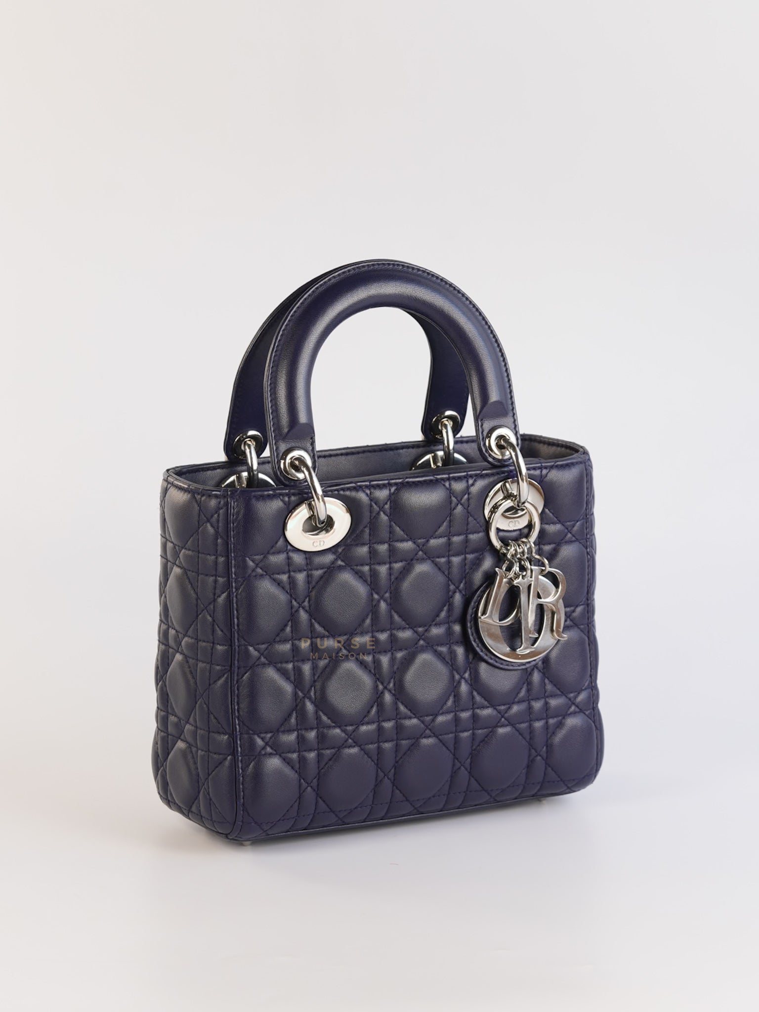Lady Dior Medium in Navy Blue Cannage Lambskin Leather | Purse Maison Luxury Bags Shop