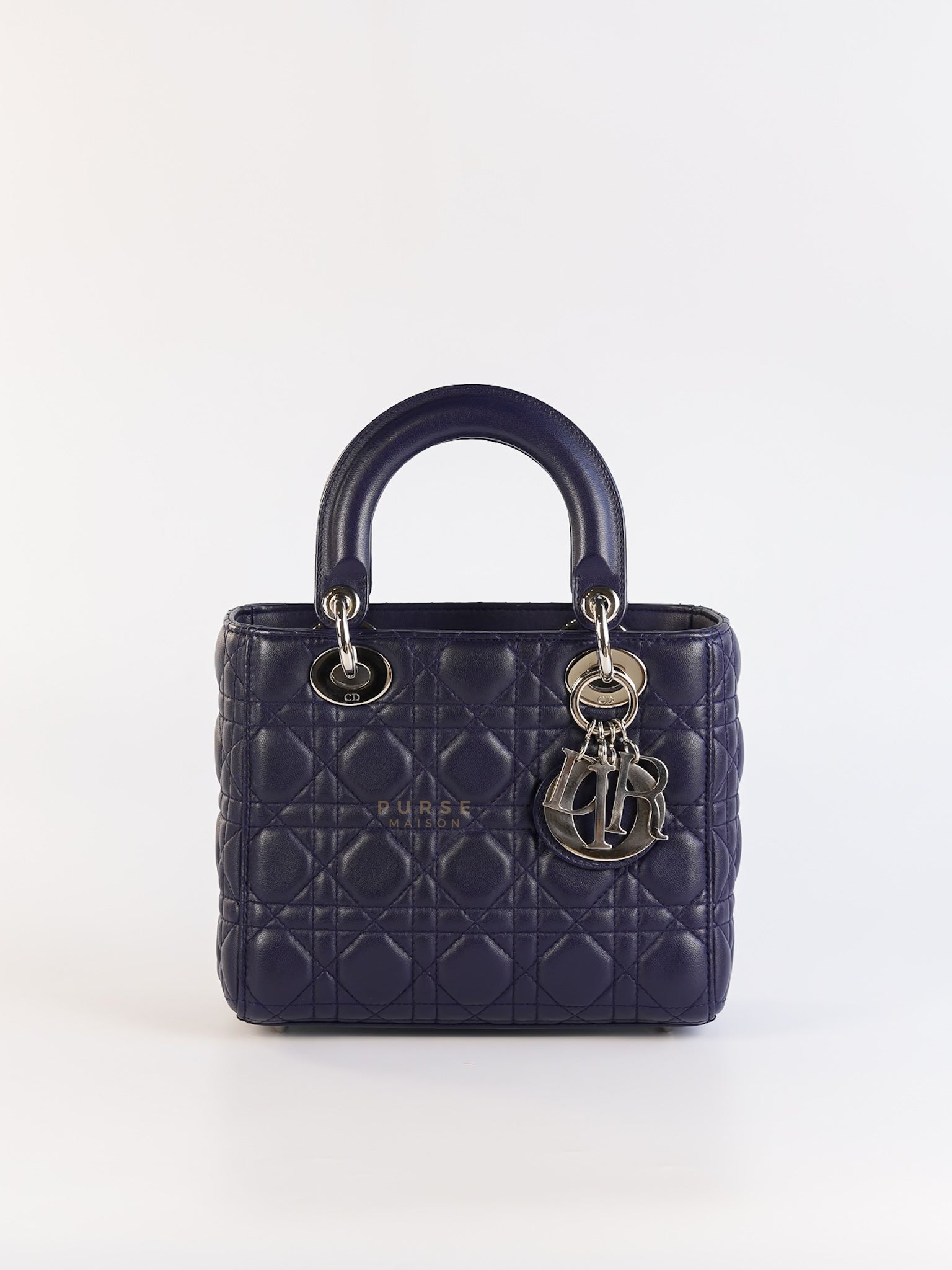 Lady Dior Medium in Navy Blue Cannage Lambskin Leather | Purse Maison Luxury Bags Shop