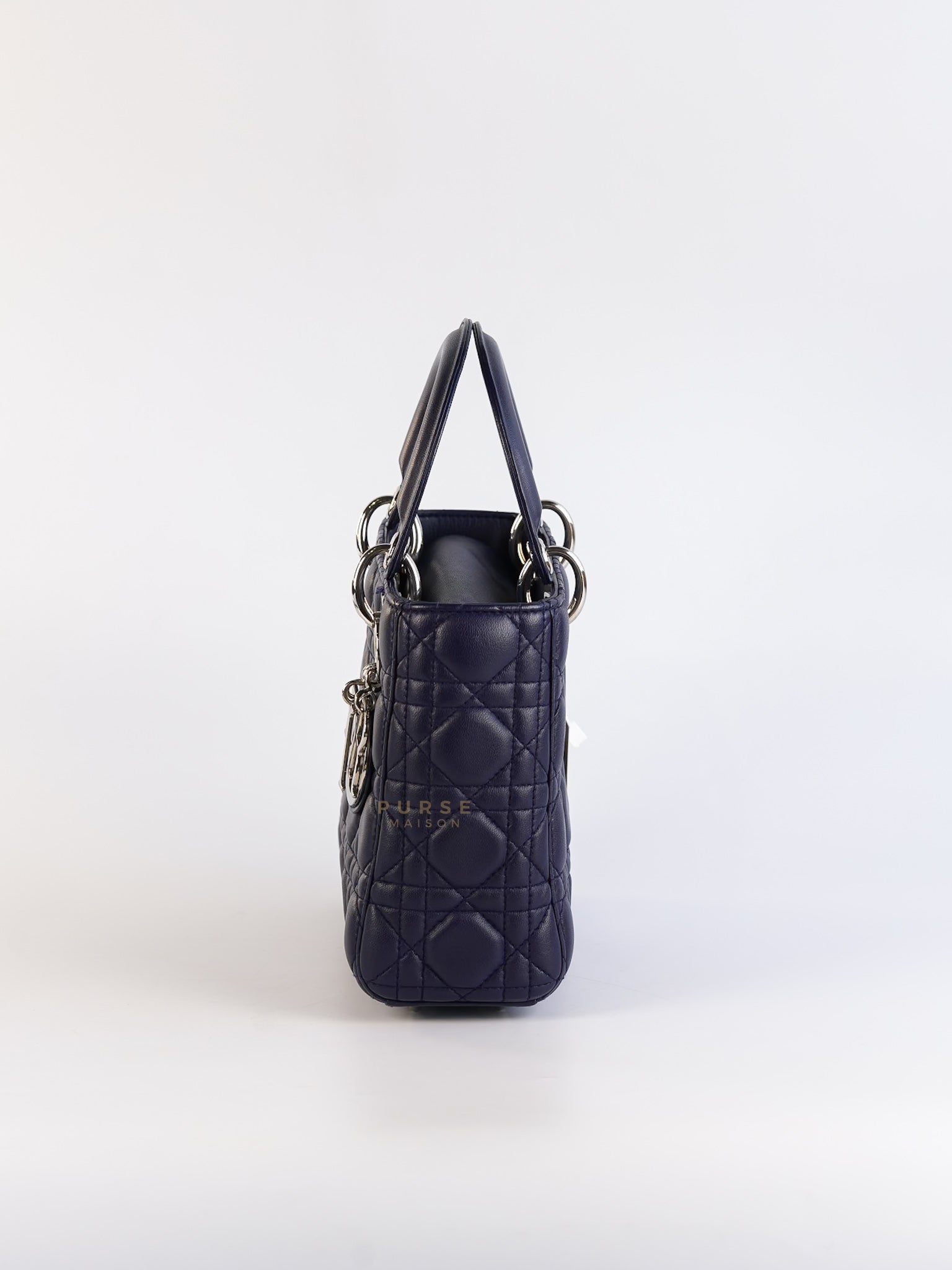 Lady Dior Medium in Navy Blue Cannage Lambskin Leather | Purse Maison Luxury Bags Shop