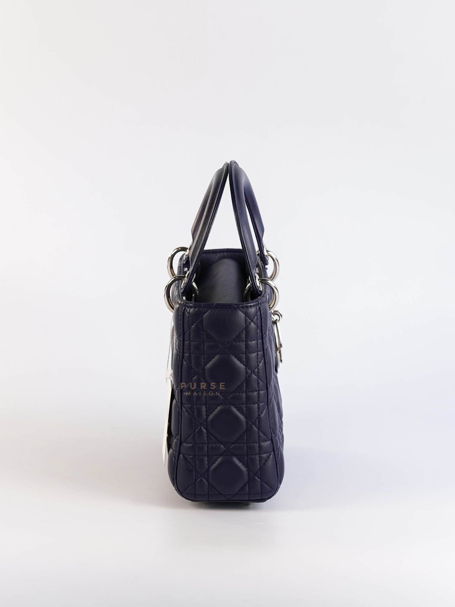 Lady Dior Medium in Navy Blue Cannage Lambskin Leather | Purse Maison Luxury Bags Shop