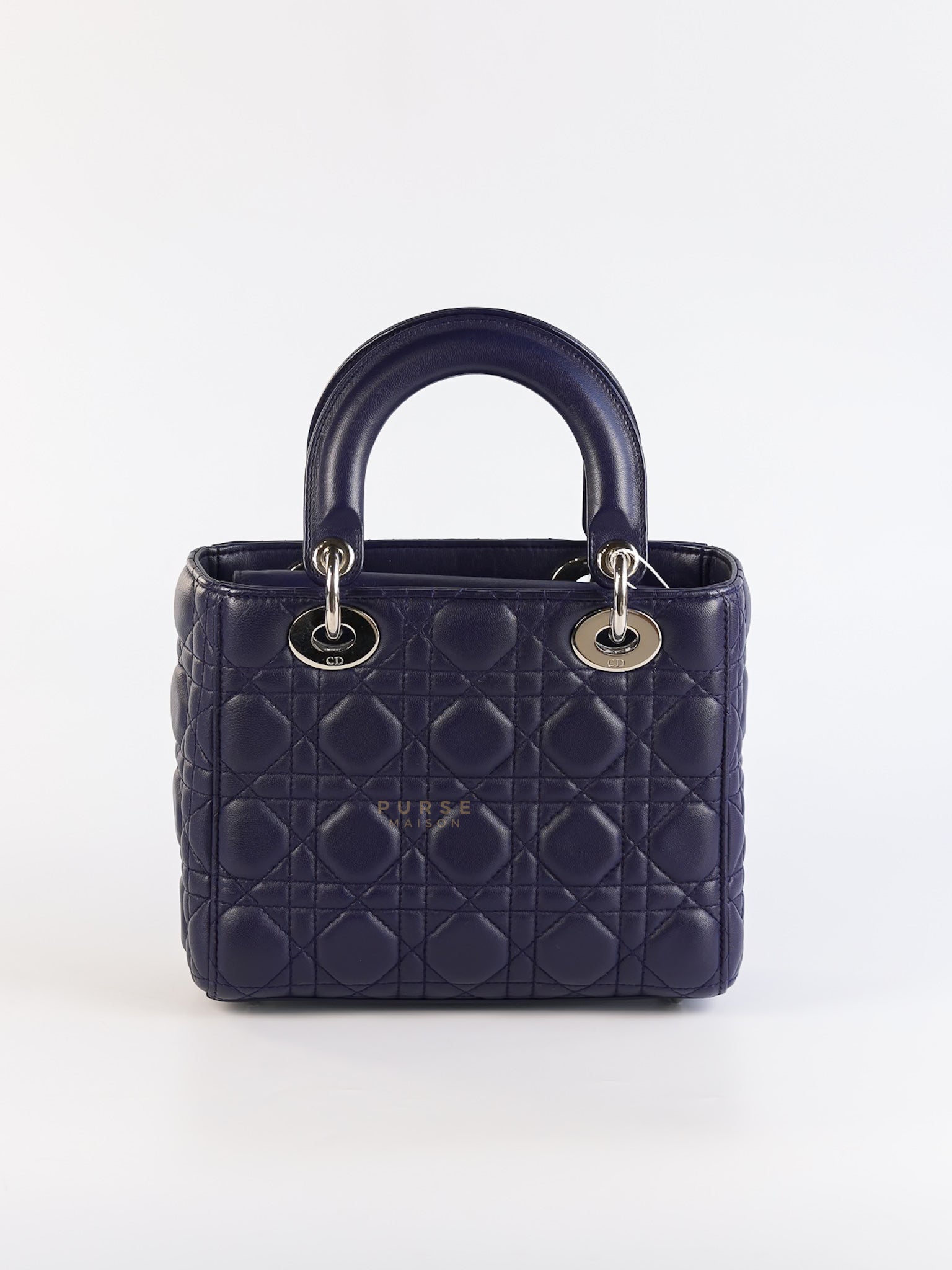 Lady Dior Medium in Navy Blue Cannage Lambskin Leather | Purse Maison Luxury Bags Shop