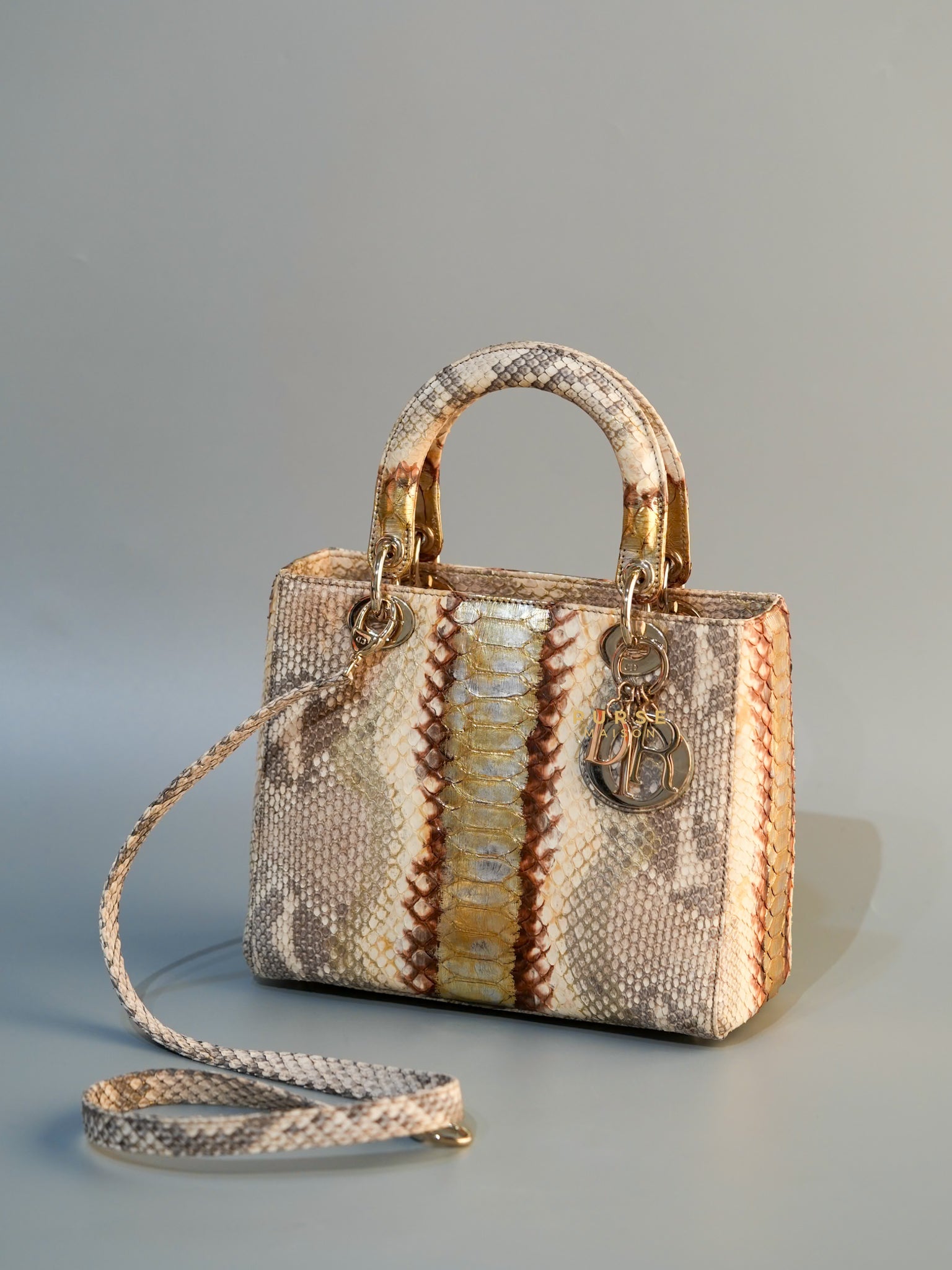 Lady dior mini python bag best sale