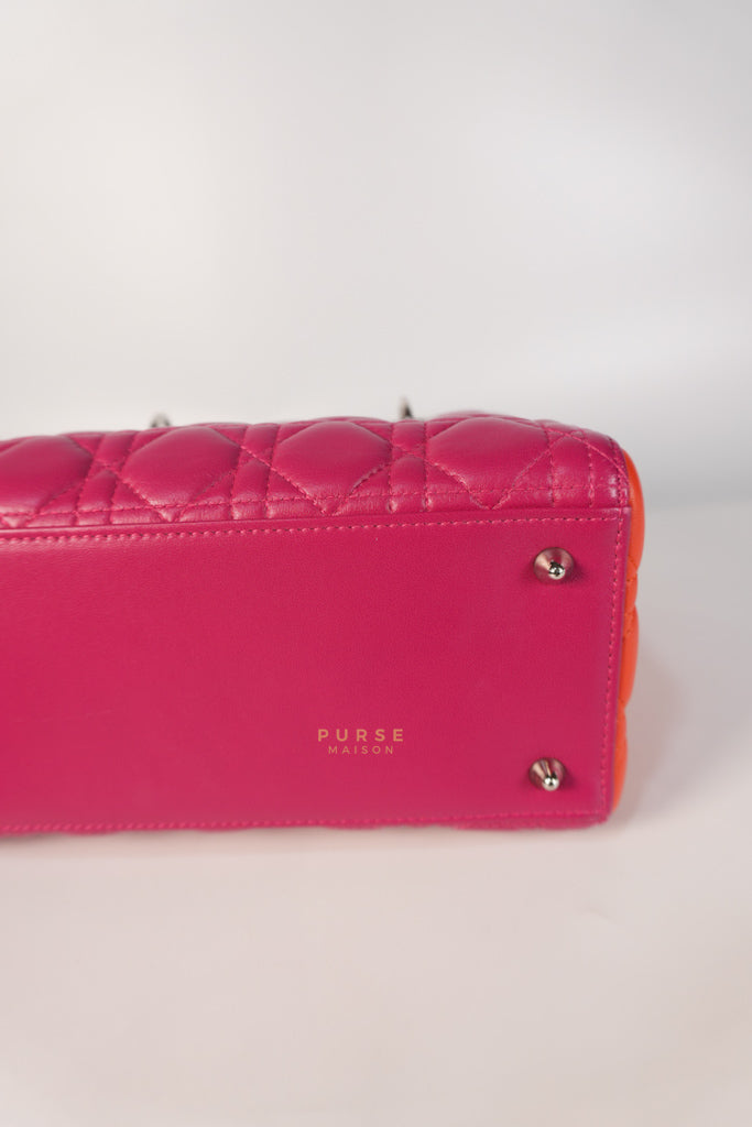 Lady Dior Medium Tricolor Cannage Quilted Lambskin Leather | Purse Maison Luxury Bags Shop