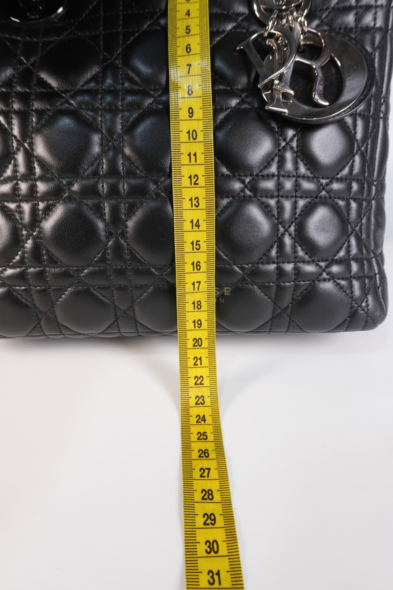 Lady Dior Medium Vintage In Black Cannage Lambskin Leather and Silver Hardware | Purse Maison Luxury Bags Shop