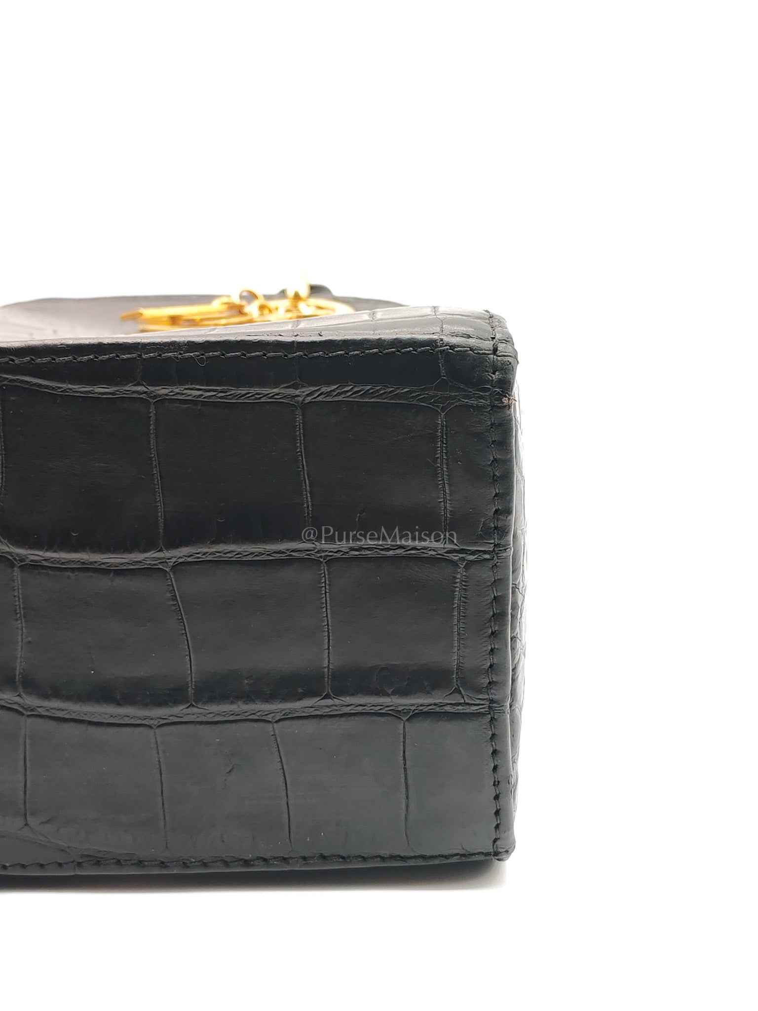 Lady Dior Medium Vintage in Matte Crocodile Leather Handbag | Purse Maison Luxury Bags Shop